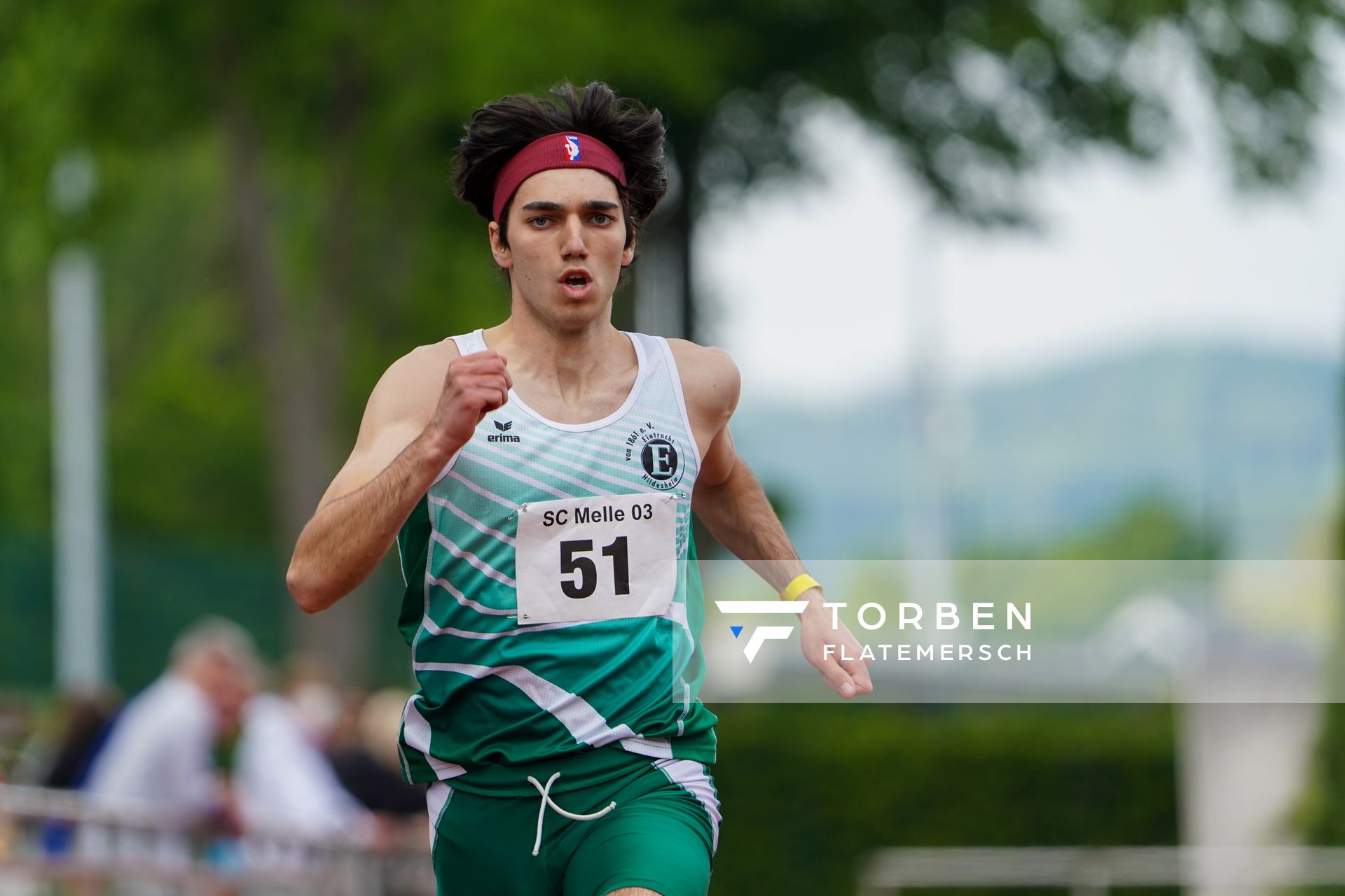 Yasin Burak Tuncay (Eintracht Hildesheim) ueber 200m am 29.05.2021 waehrend des Frank Ruediger Sportfestes auf dem Carl-Starcke-Platz in Melle