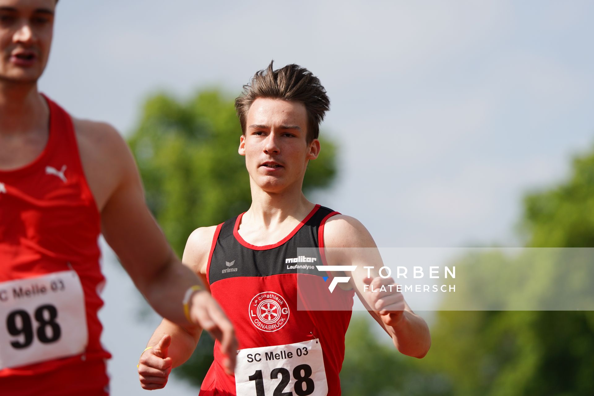 Florian Kroll (LG Osnabrueck) ueber 200m am 29.05.2021 waehrend des Frank Ruediger Sportfestes auf dem Carl-Starcke-Platz in Melle