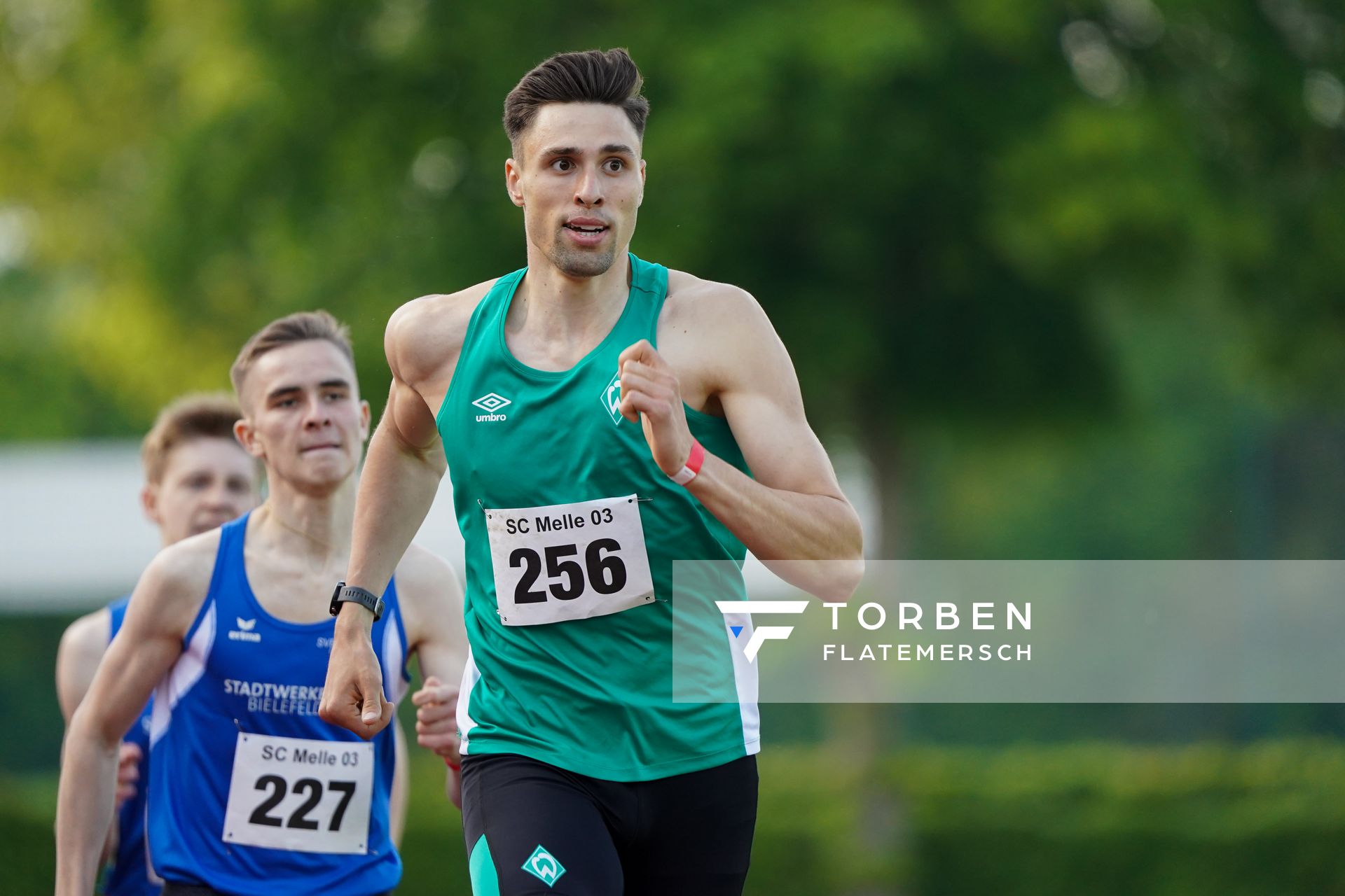 Fabian Riegelsberger (SV Werder Bremen) ueber 800m am 29.05.2021 waehrend des Frank Ruediger Sportfestes auf dem Carl-Starcke-Platz in Melle