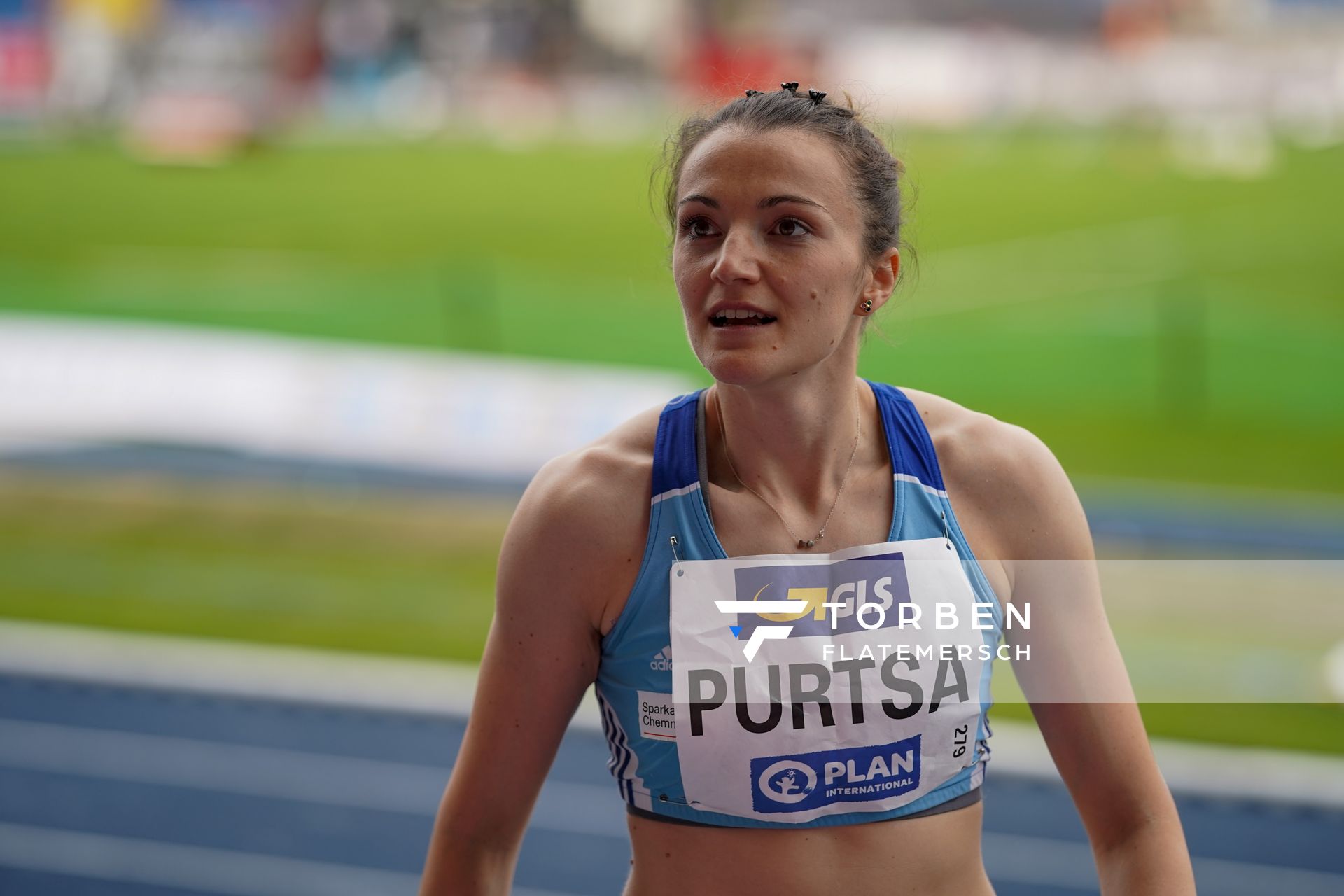 Maria Purtsa (LAC Erdgas Chemnitz) am 05.06.2021 waehrend den deutschen Leichtathletik-Meisterschaften 2021 im Eintracht-Stadion in Braunschweig