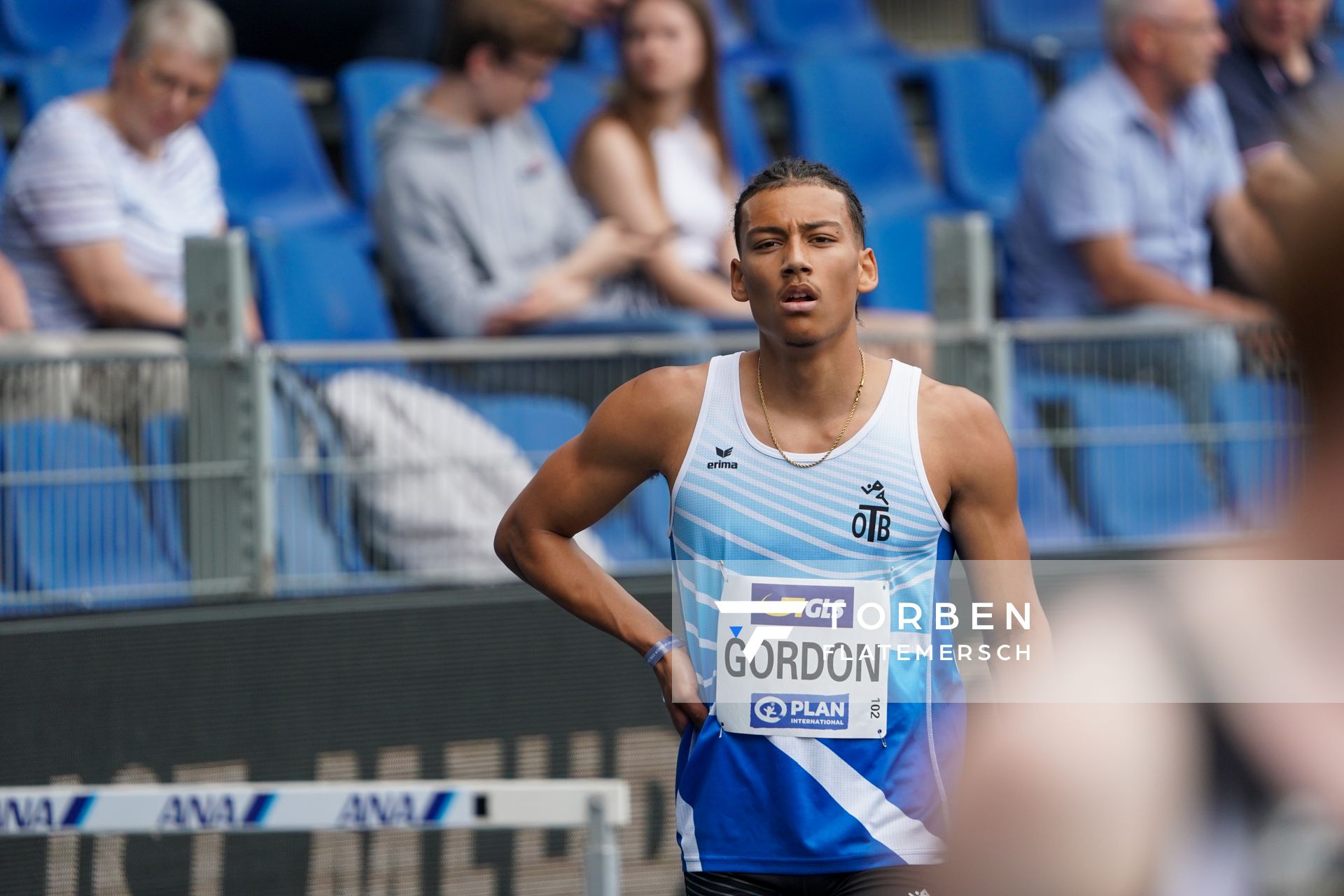 Jordan Gordon (OTB Osnabrueck) im Vorlauf ueber 400m Huerden am 05.06.2021 waehrend den deutschen Leichtathletik-Meisterschaften 2021 im Eintracht-Stadion in Braunschweig