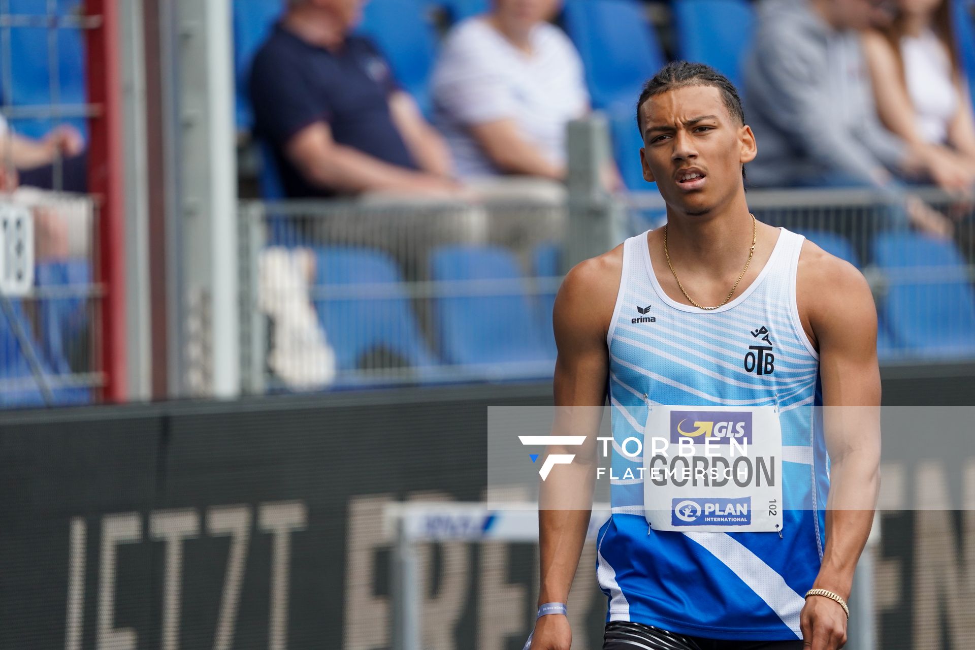 Jordan Gordon (OTB Osnabrueck) im Vorlauf ueber 400m Huerden am 05.06.2021 waehrend den deutschen Leichtathletik-Meisterschaften 2021 im Eintracht-Stadion in Braunschweig