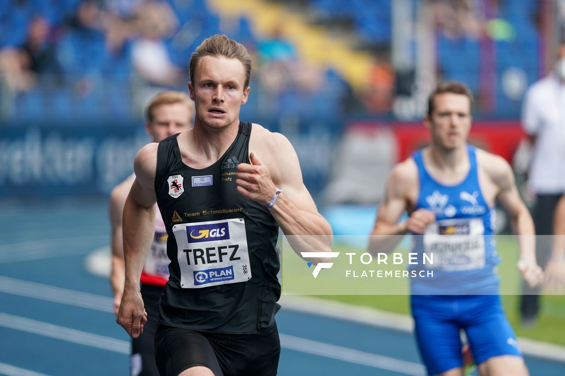 Johannes Trefz (TSV Graefelfing) im 400m Vorlauf am 05.06.2021 waehrend den deutschen Leichtathletik-Meisterschaften 2021 im Eintracht-Stadion in Braunschweig