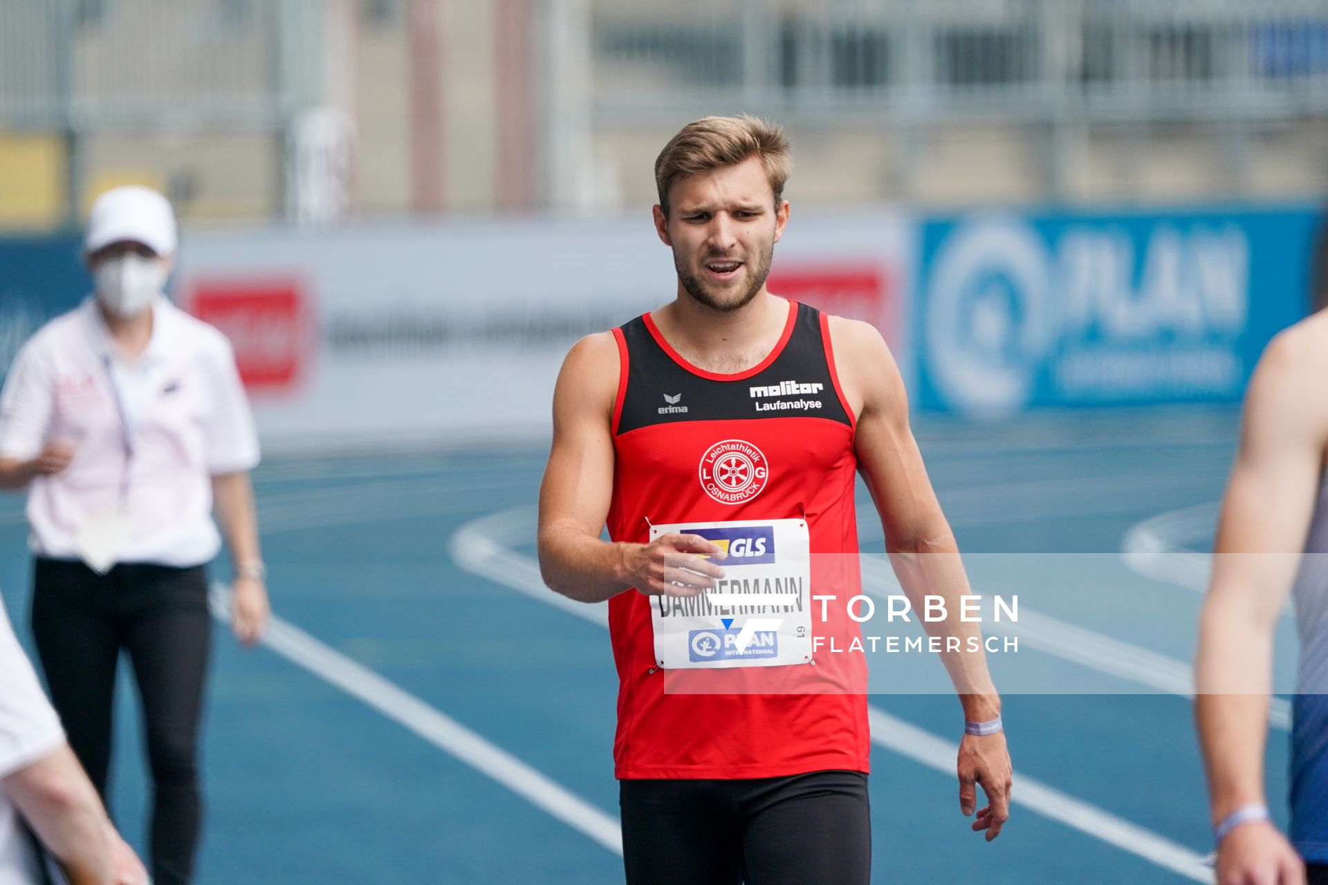 Fabian Dammermann (LG Osnabrueck) im Vorlauf am 05.06.2021 waehrend den deutschen Leichtathletik-Meisterschaften 2021 im Eintracht-Stadion in Braunschweig