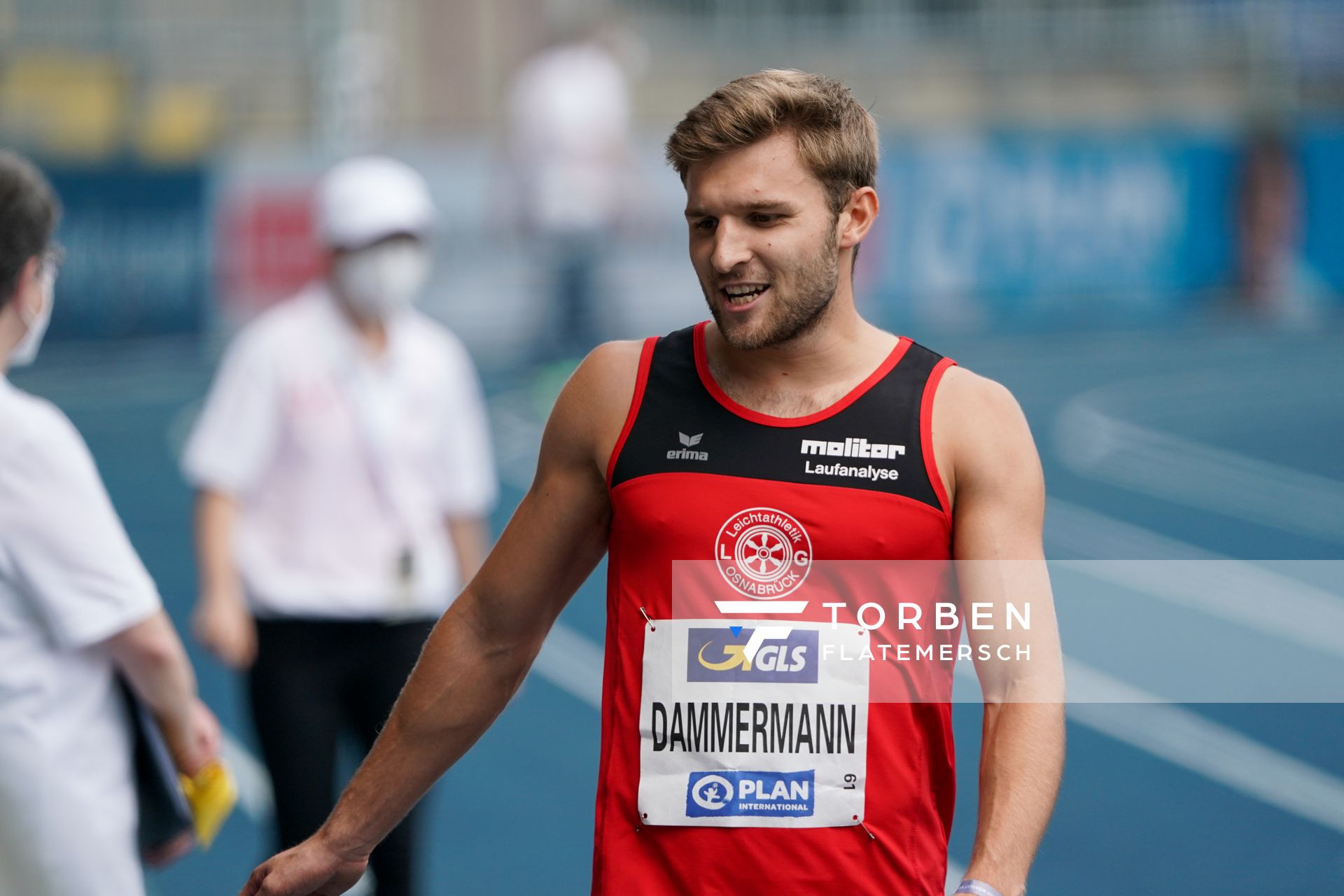 Fabian Dammermann (LG Osnabrueck) im Vorlauf am 05.06.2021 waehrend den deutschen Leichtathletik-Meisterschaften 2021 im Eintracht-Stadion in Braunschweig