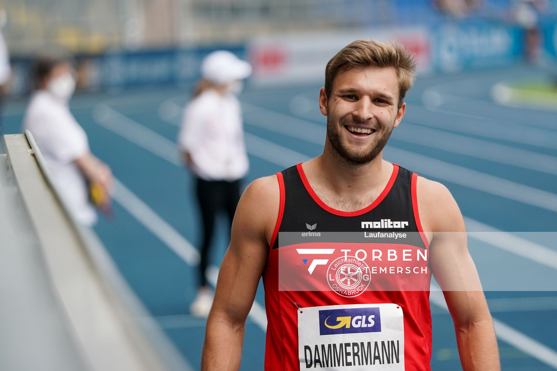 Fabian Dammermann (LG Osnabrueck) im Vorlauf am 05.06.2021 waehrend den deutschen Leichtathletik-Meisterschaften 2021 im Eintracht-Stadion in Braunschweig