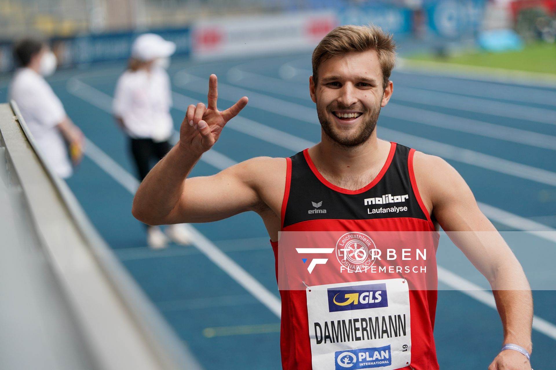 Fabian Dammermann (LG Osnabrueck) im Vorlauf am 05.06.2021 waehrend den deutschen Leichtathletik-Meisterschaften 2021 im Eintracht-Stadion in Braunschweig