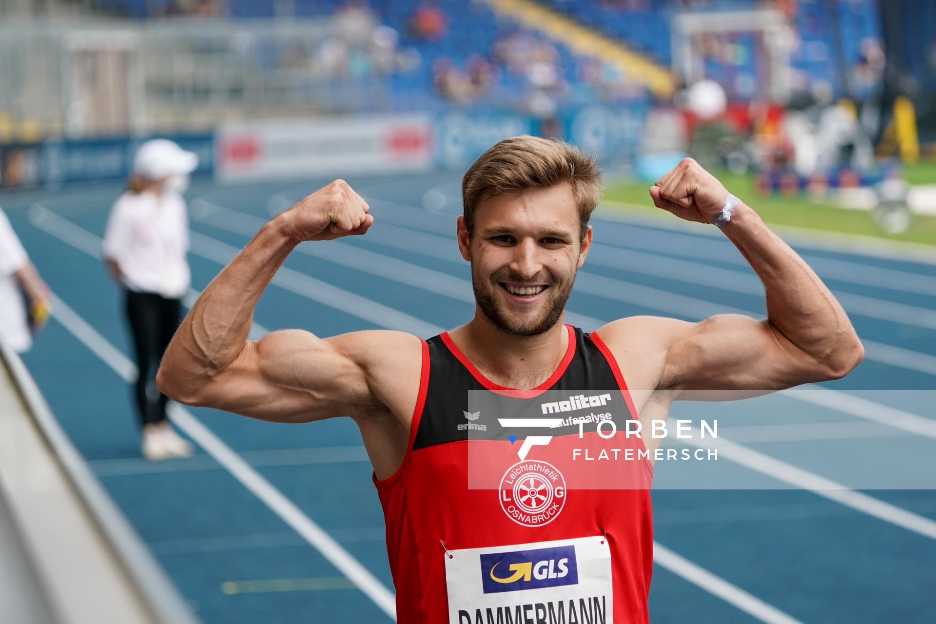 Fabian Dammermann (LG Osnabrueck) im Vorlauf am 05.06.2021 waehrend den deutschen Leichtathletik-Meisterschaften 2021 im Eintracht-Stadion in Braunschweig