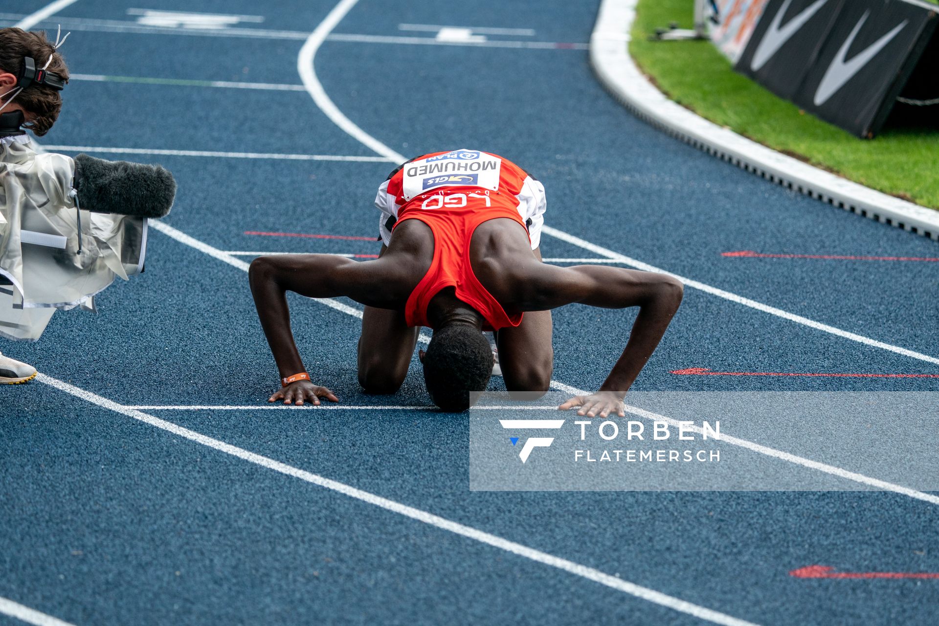 Mohamed Mohumed (LG Olympia Dortmund) am 05.06.2021 waehrend den deutschen Leichtathletik-Meisterschaften 2021 im Eintracht-Stadion in Braunschweig