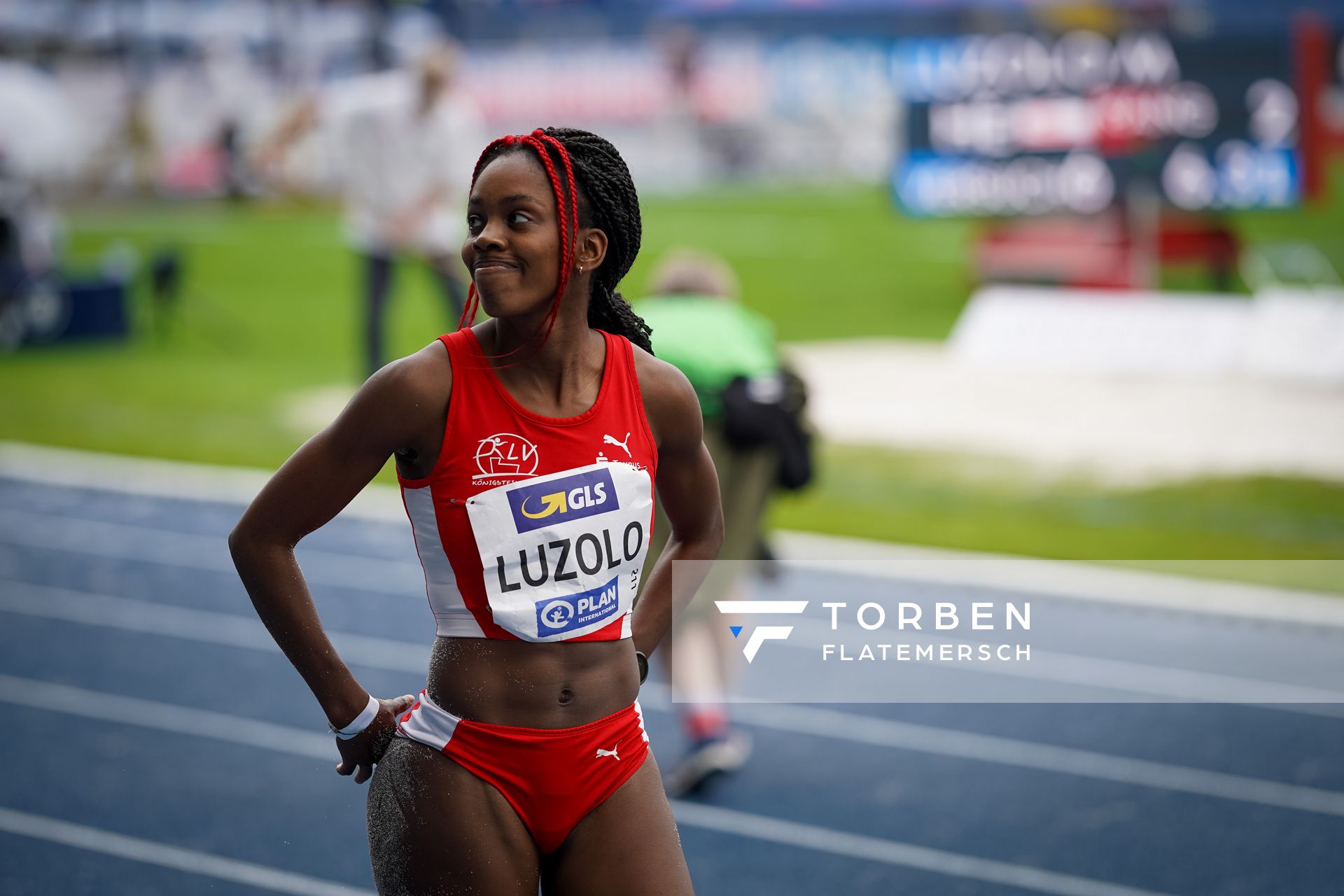 Maryse Luzolo (Koenigsteiner LV) am 06.06.2021 waehrend den deutschen Leichtathletik-Meisterschaften 2021 im Eintracht-Stadion in Braunschweig
