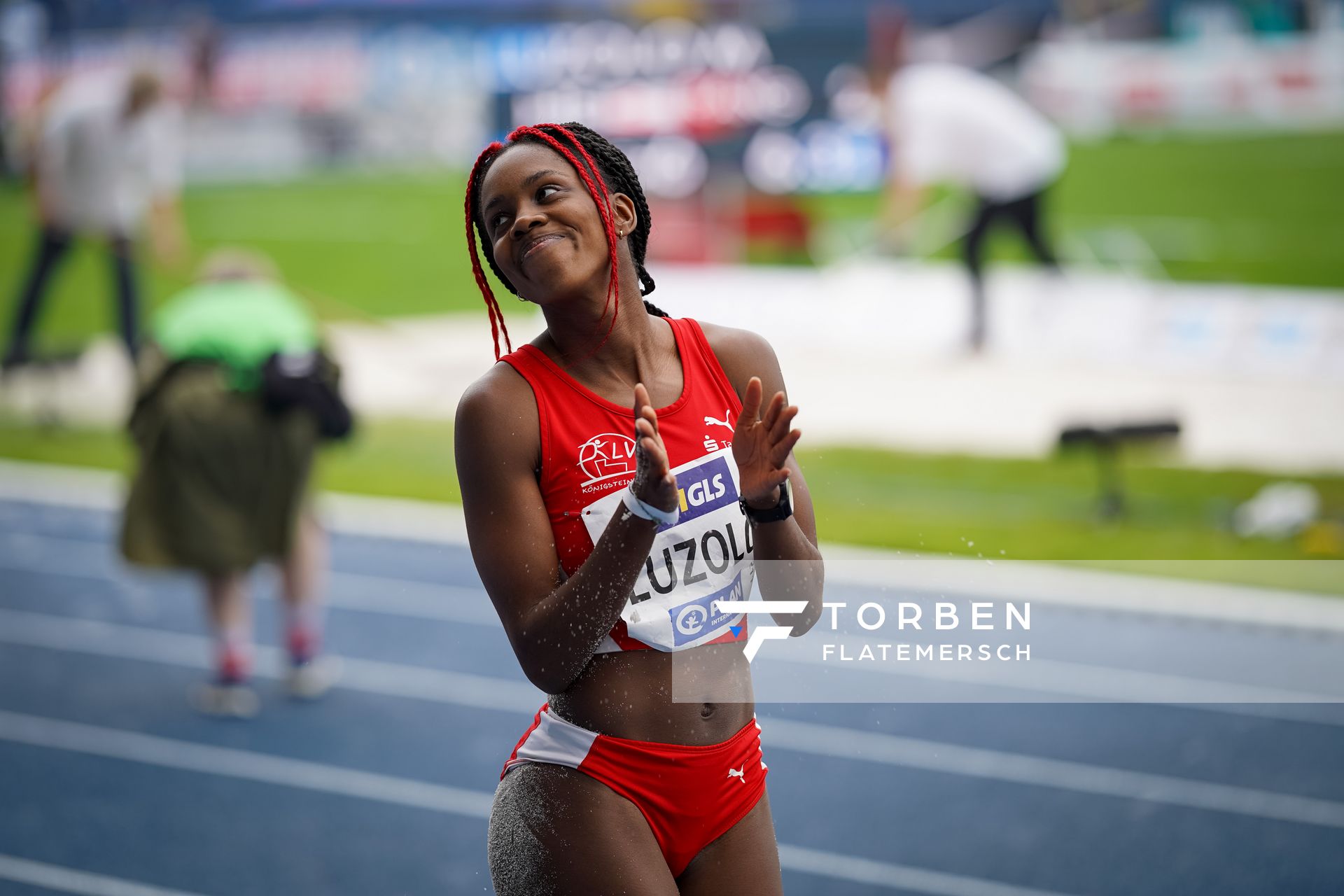 Maryse Luzolo (Koenigsteiner LV) am 06.06.2021 waehrend den deutschen Leichtathletik-Meisterschaften 2021 im Eintracht-Stadion in Braunschweig