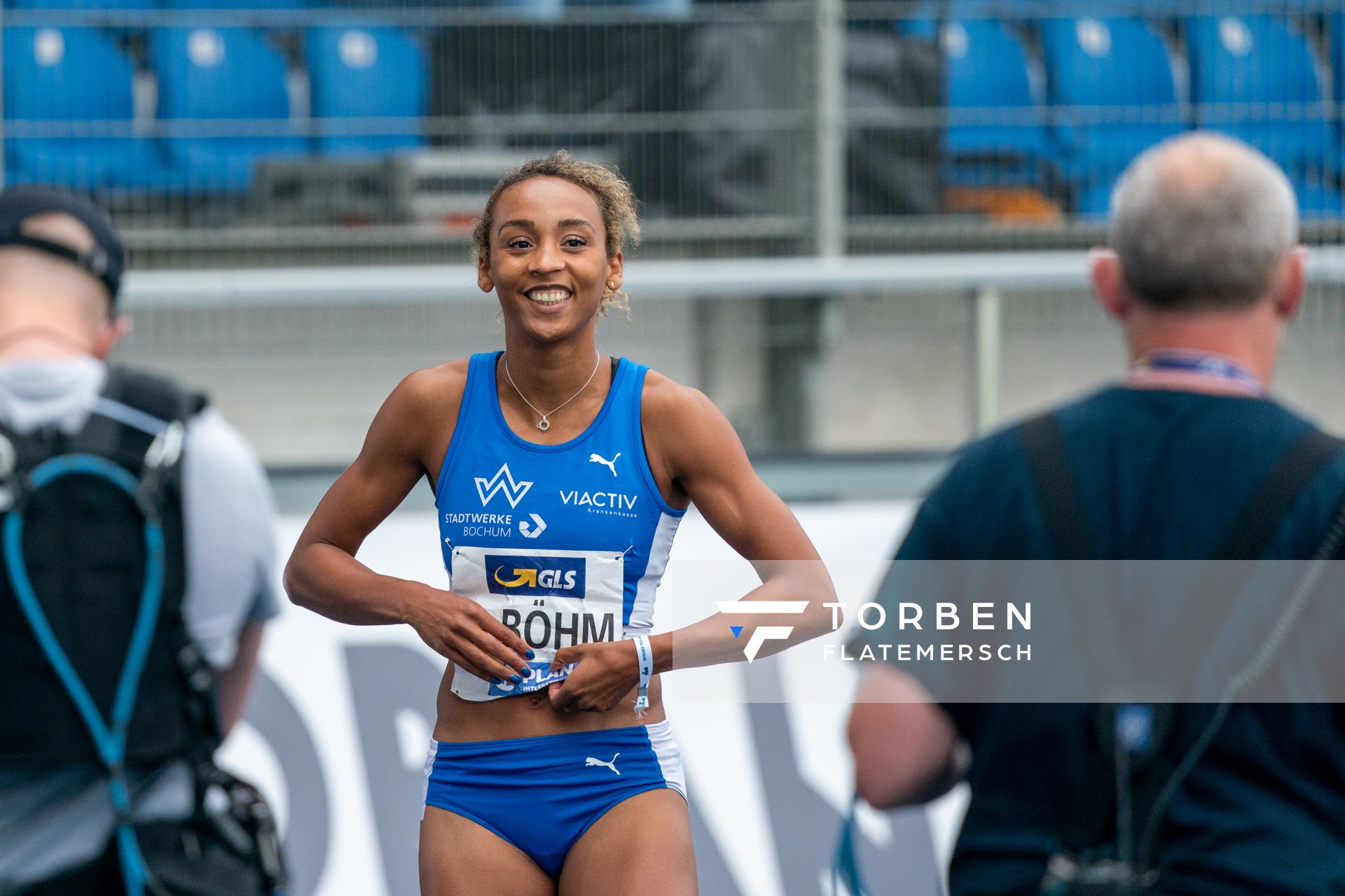 Djamila Boehm (TV Wattenscheid 01) am 06.06.2021 waehrend den deutschen Leichtathletik-Meisterschaften 2021 im Eintracht-Stadion in Braunschweig