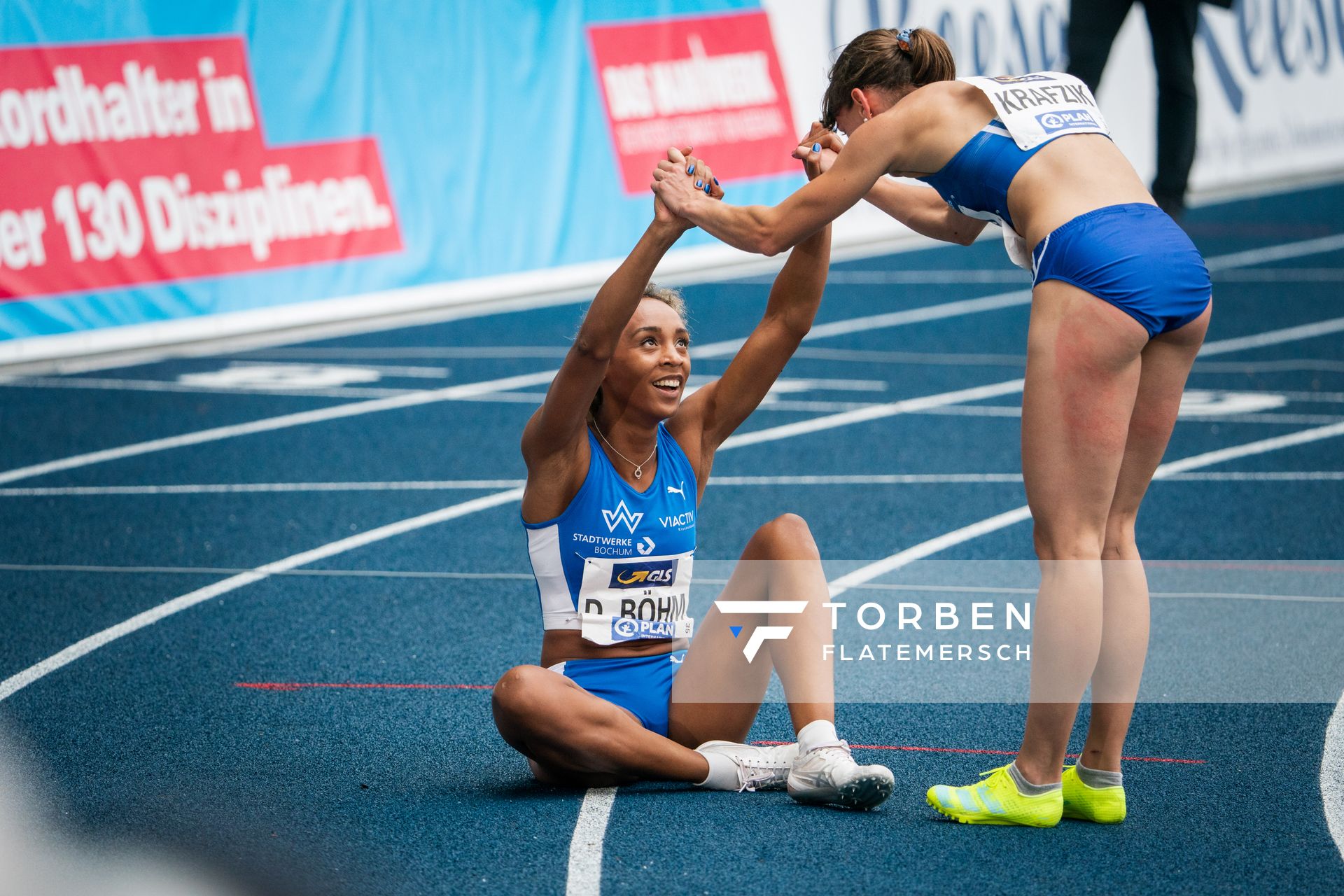 Djamila Boehm (TV Wattenscheid 01) am 06.06.2021 waehrend den deutschen Leichtathletik-Meisterschaften 2021 im Eintracht-Stadion in Braunschweig