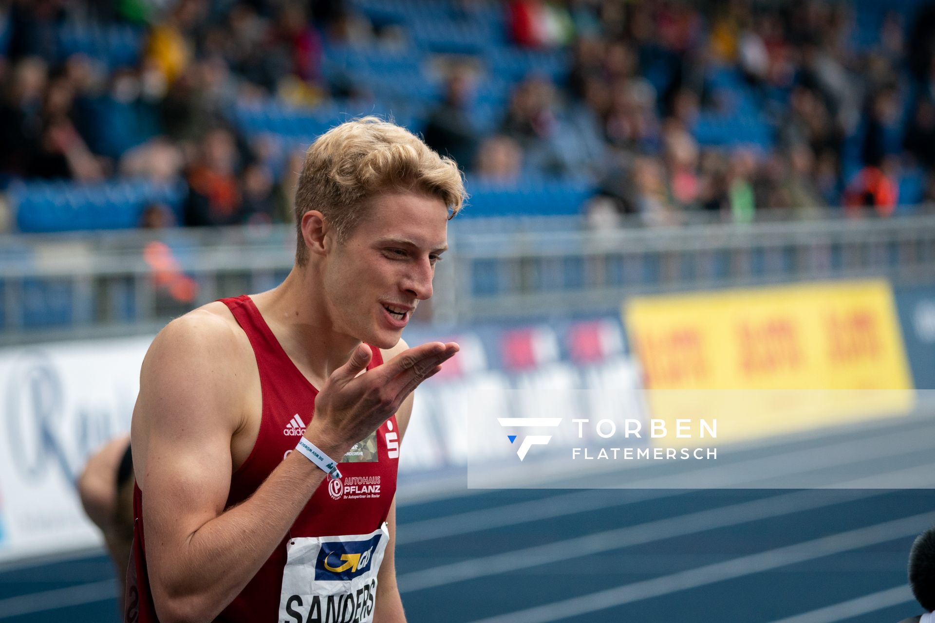 Manuel Sanders (LG Olympia Dortmund) gewinnt die 400m am 06.06.2021 waehrend den deutschen Leichtathletik-Meisterschaften 2021 im Eintracht-Stadion in Braunschweig