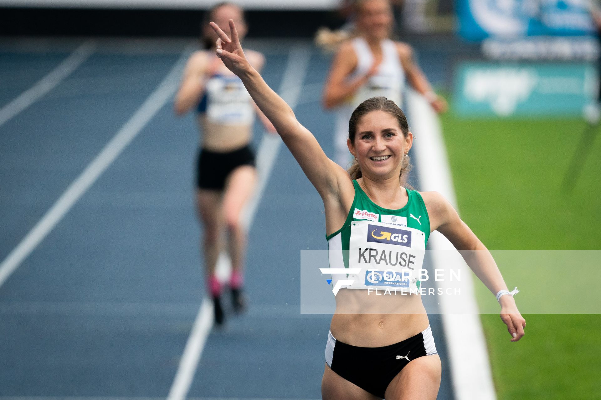 Gesa Felicitas Krause (Silvesterlauf Trier) gewinnt die 5000m am 06.06.2021 waehrend den deutschen Leichtathletik-Meisterschaften 2021 im Eintracht-Stadion in Braunschweig