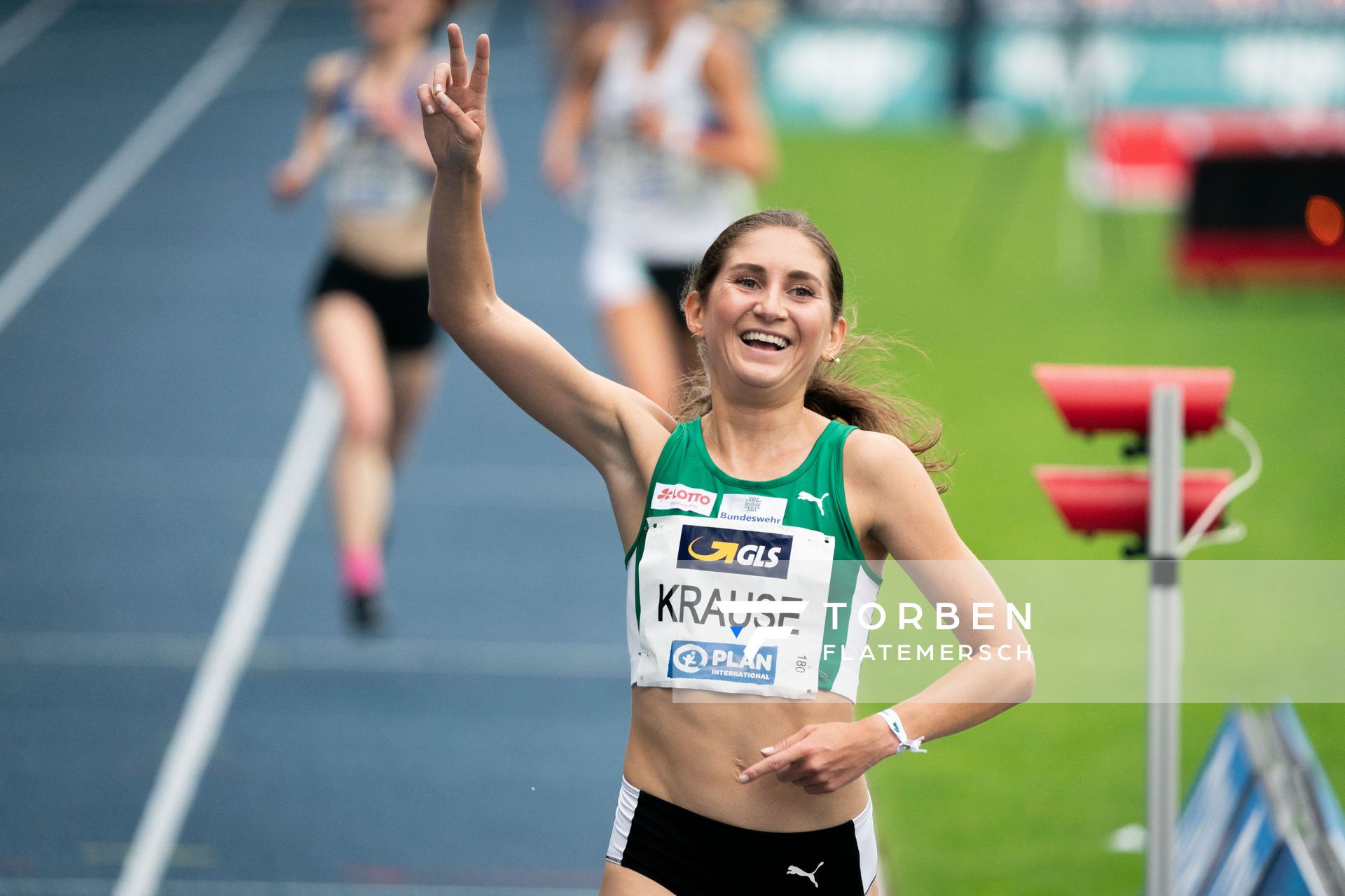 Gesa Felicitas Krause (Silvesterlauf Trier) gewinnt die 5000m am 06.06.2021 waehrend den deutschen Leichtathletik-Meisterschaften 2021 im Eintracht-Stadion in Braunschweig