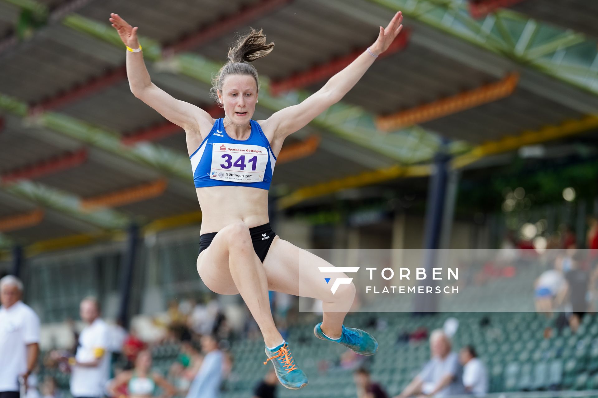 Kajsa Gerkens (LG Kreis Verden) im Dreisprung am 18.06.2021 waehrend den NLV + BLV Landesmeisterschaften im Jahnstadion in Göttingen