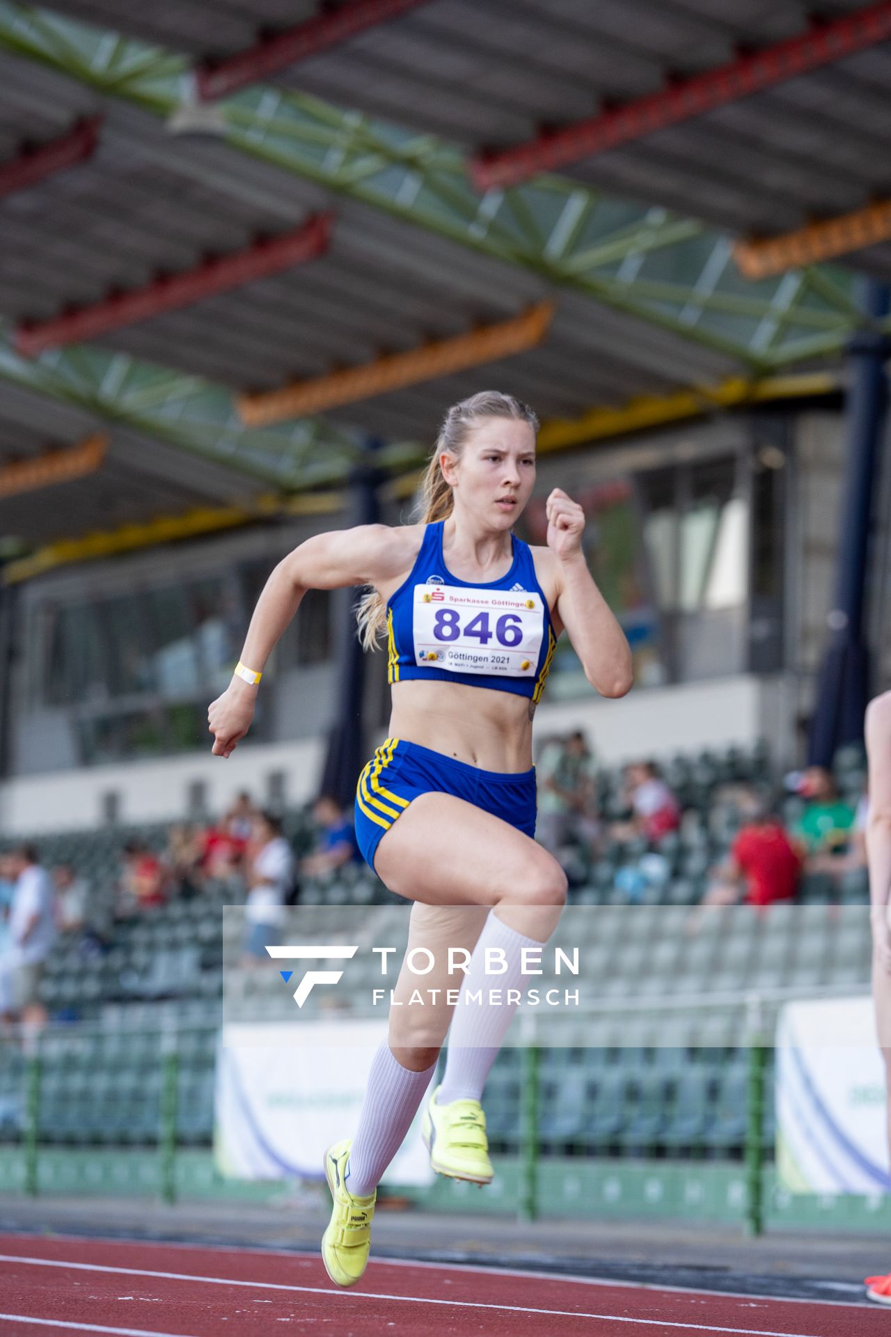 Julia Kellner (Haldensleber Sportclub) im Dreisprung am 18.06.2021 waehrend den NLV + BLV Landesmeisterschaften im Jahnstadion in Göttingen