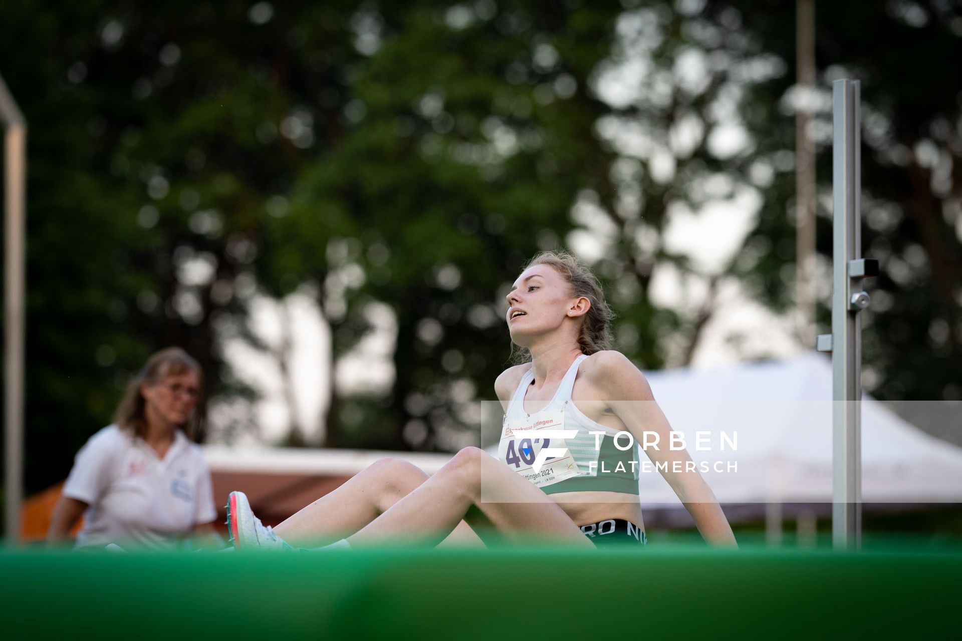 Ann-Kathrin Kuhr (LG Papenburg/Aschendorf) beim Hochsprung am 18.06.2021 waehrend den NLV + BLV Landesmeisterschaften im Jahnstadion in Göttingen