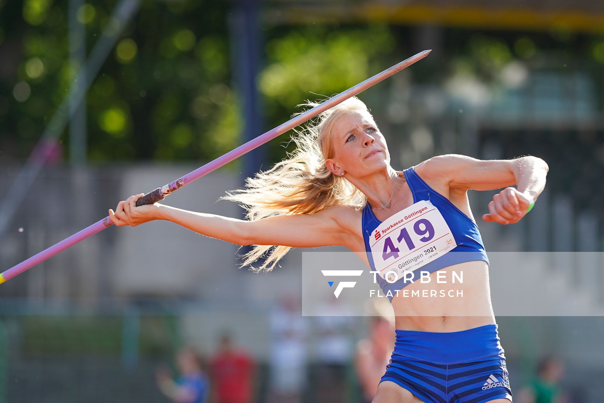 Veronique Quednau (LG Unterluess/Fassberg/Oldendorf) am 19.06.2021 waehrend den NLV + BLV Landesmeisterschaften im Jahnstadion in Göttingen