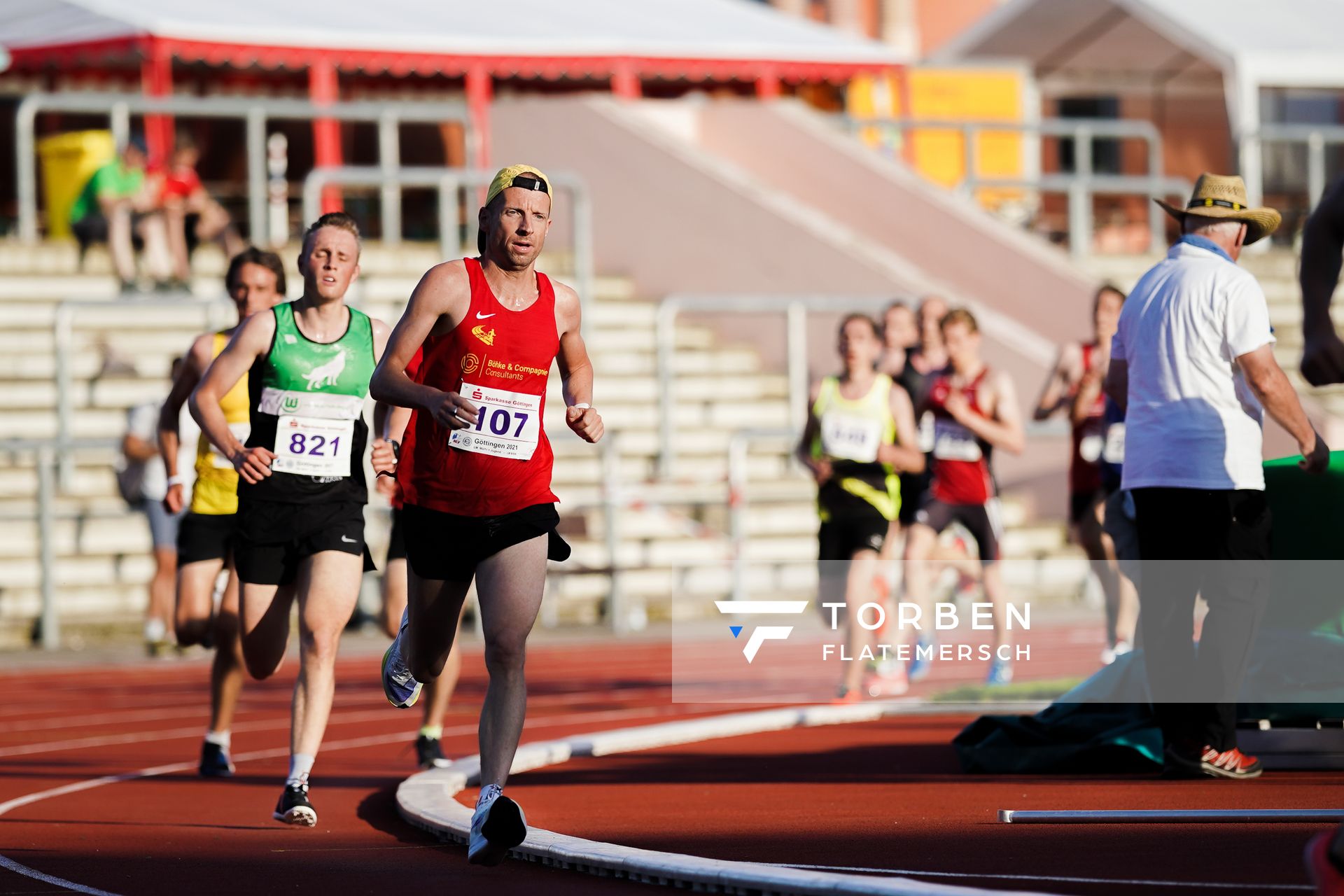 Dominik Schrader (Braunschweiger Laufclub) ueber 5000m am 19.06.2021 waehrend den NLV + BLV Landesmeisterschaften im Jahnstadion in Göttingen