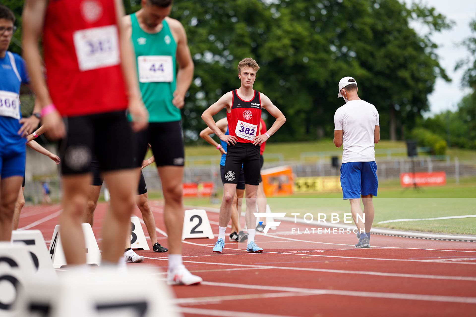 André Rohling (LG Osnabrueck) ueber 800m am 20.06.2021 waehrend den NLV + BLV Landesmeisterschaften im Jahnstadion in Göttingen