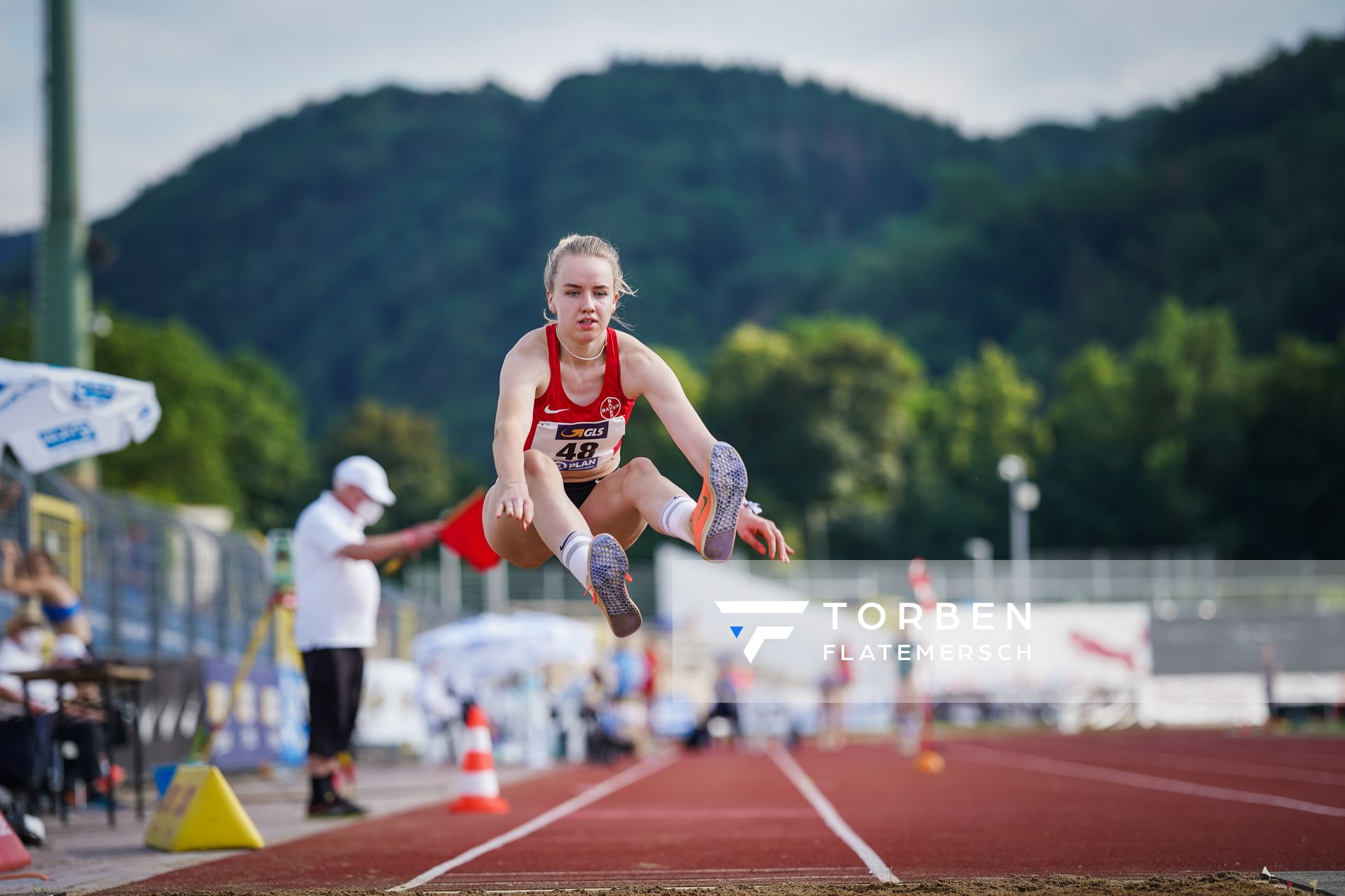 Imke Daalmann (TSV Bayer 04 Leverkusen) im Dreisprung am 26.06.2021 waehrend den deutschen U23 Leichtathletik-Meisterschaften 2021 im Stadion Oberwerth in Koblenz