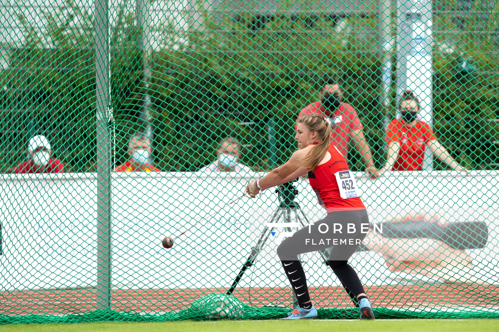 Lara Hundertmark (Einbecker SV) am 30.07.2021 waehrend den deutschen Leichtathletik-Jugendmeisterschaften 2021 in Rostock