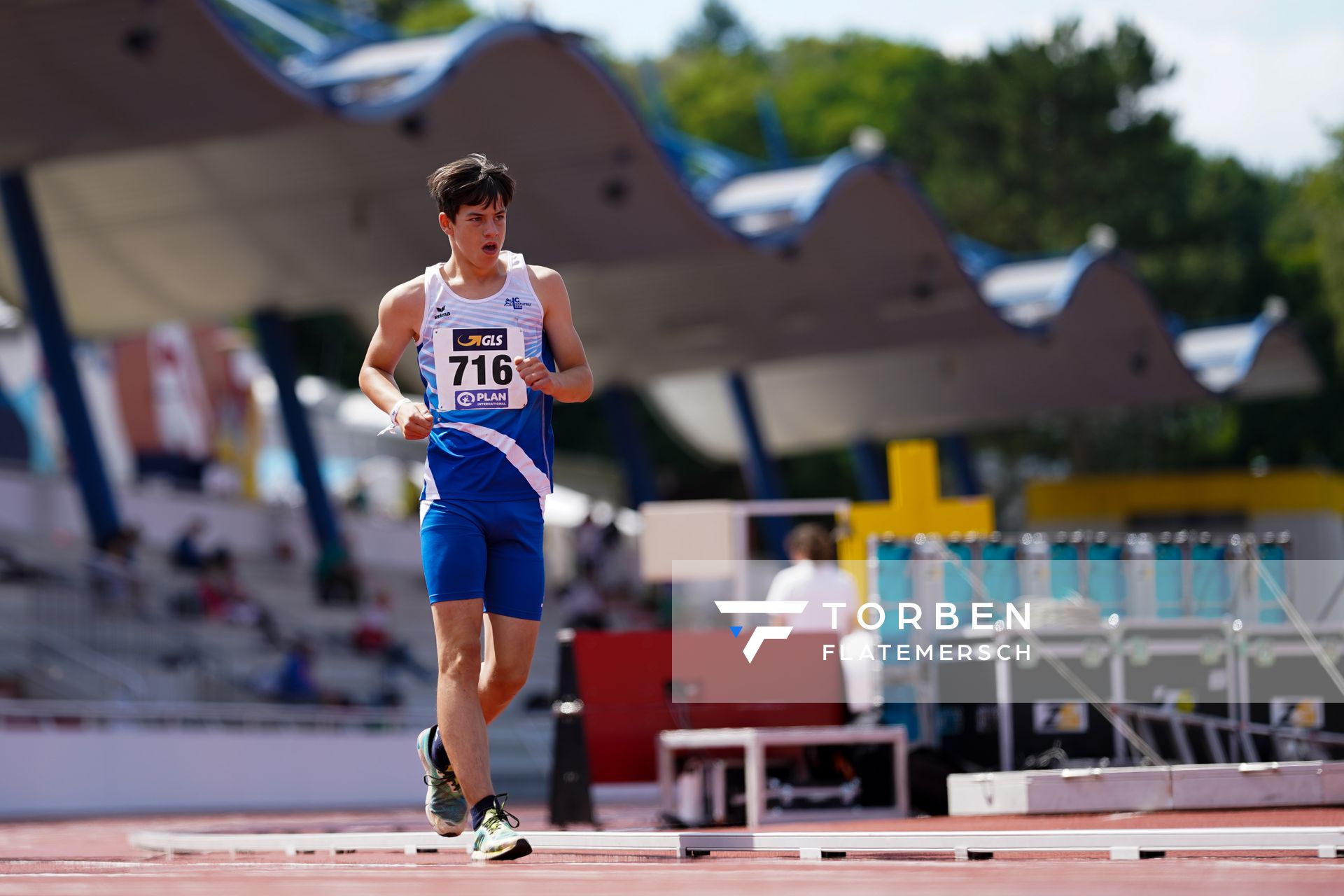 Paul Fromm (LC Eilenburger Land e.V.) am 30.07.2021 waehrend den deutschen Leichtathletik-Jugendmeisterschaften 2021 in Rostock