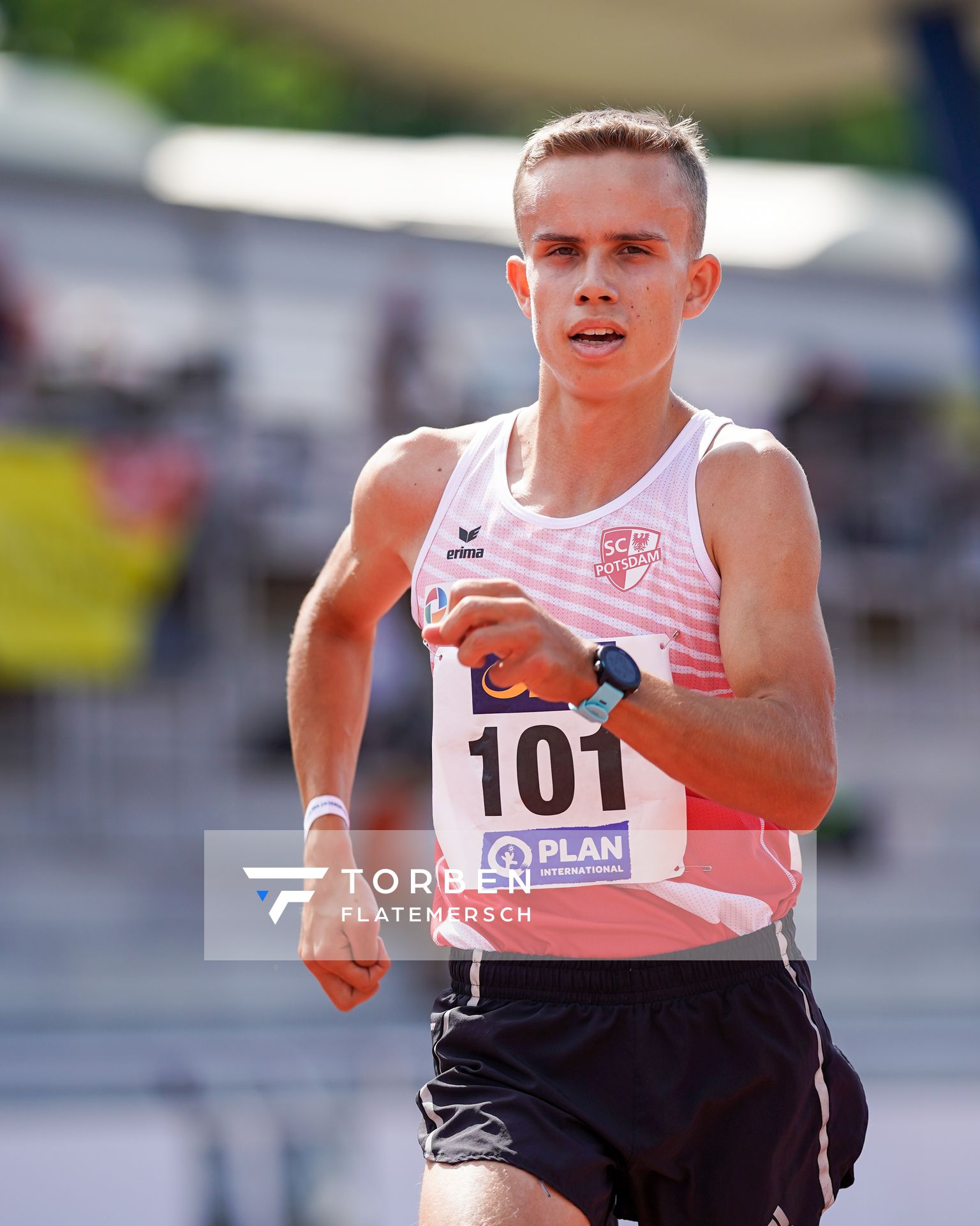 Geher Frederick Weigel (SC Potsdam) am 30.07.2021 waehrend den deutschen Leichtathletik-Jugendmeisterschaften 2021 in Rostock