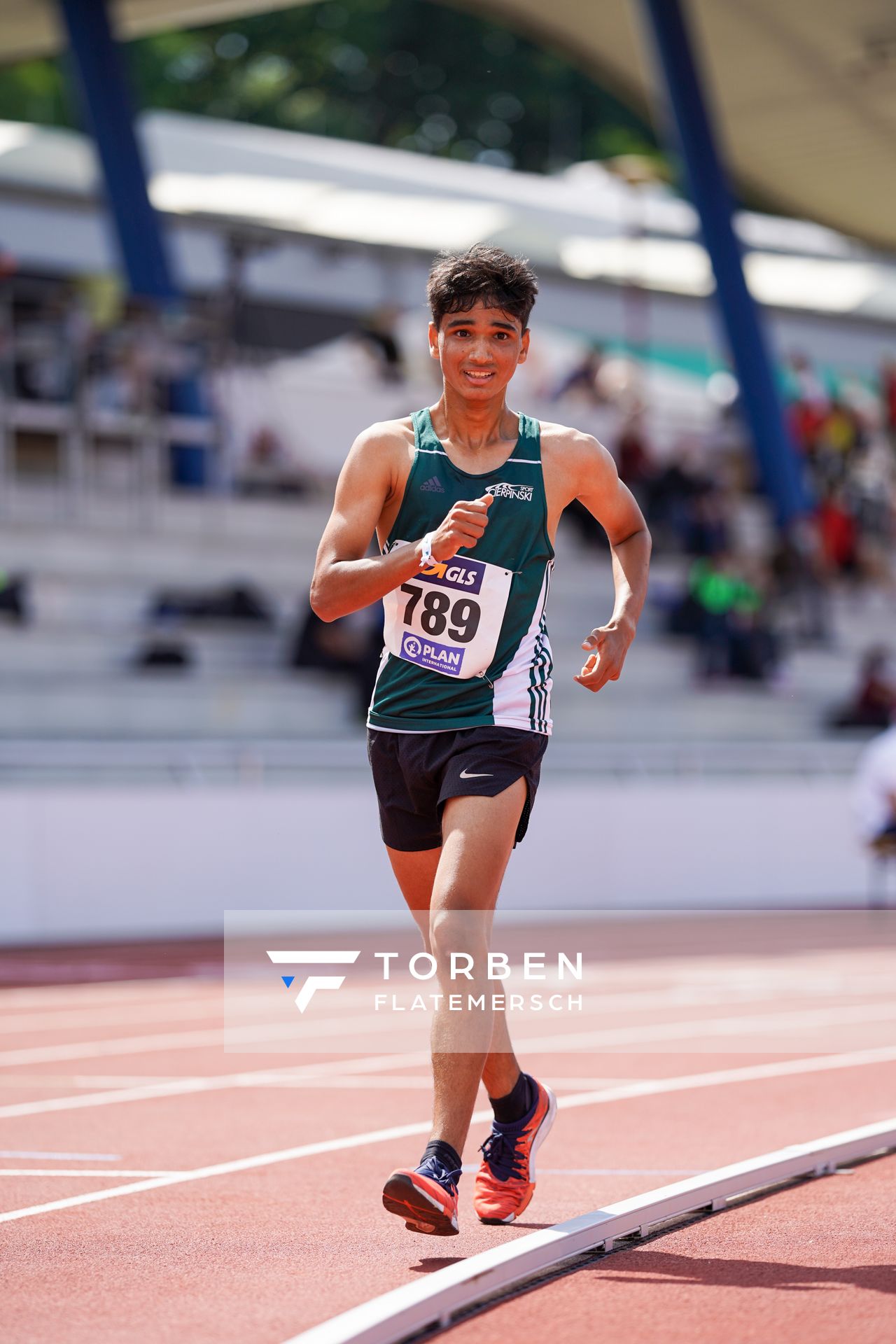 Geher Wafa Jassam Abu EL (SV Halle) am 30.07.2021 waehrend den deutschen Leichtathletik-Jugendmeisterschaften 2021 in Rostock