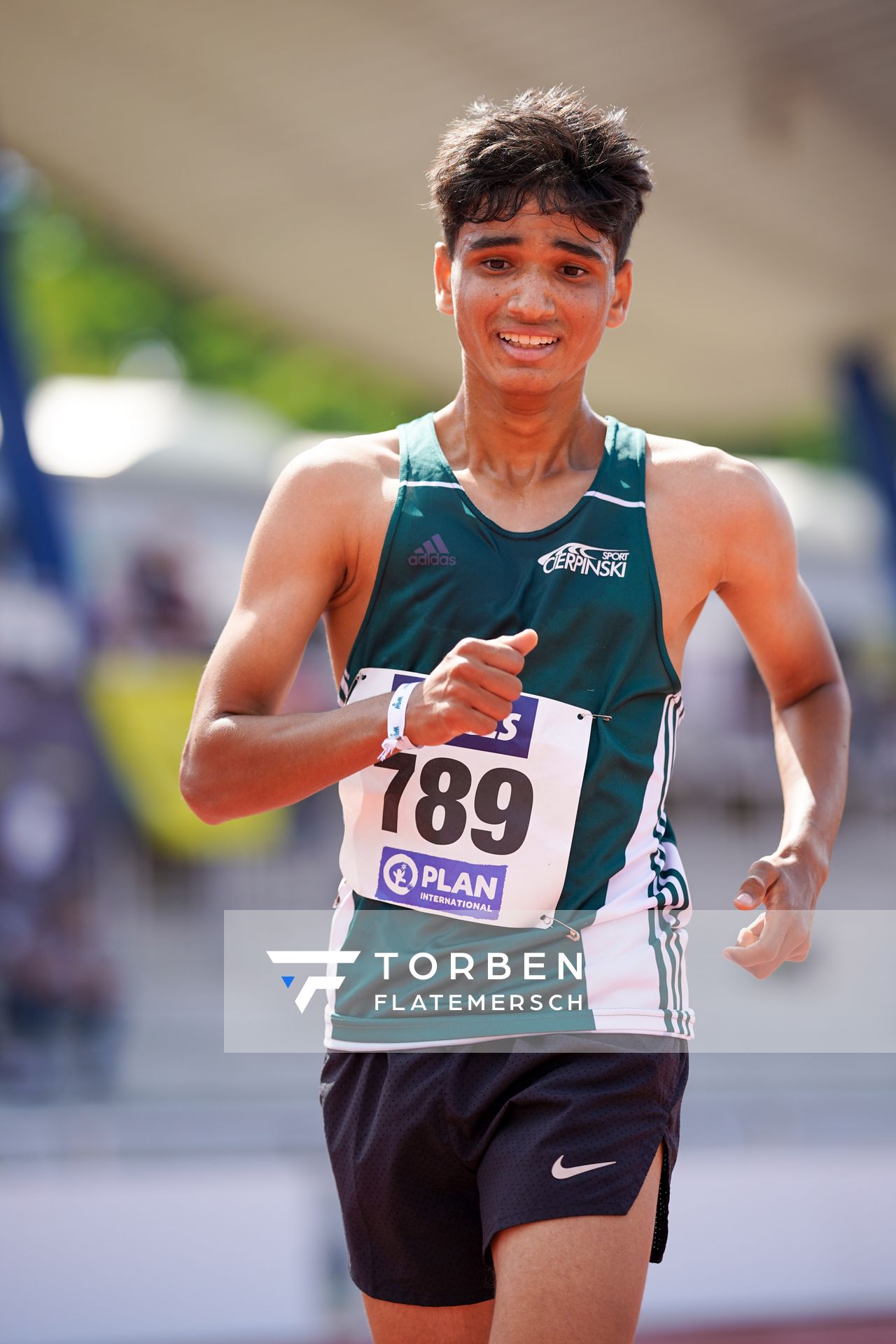 Geher Wafa Jassam Abu EL (SV Halle) am 30.07.2021 waehrend den deutschen Leichtathletik-Jugendmeisterschaften 2021 in Rostock