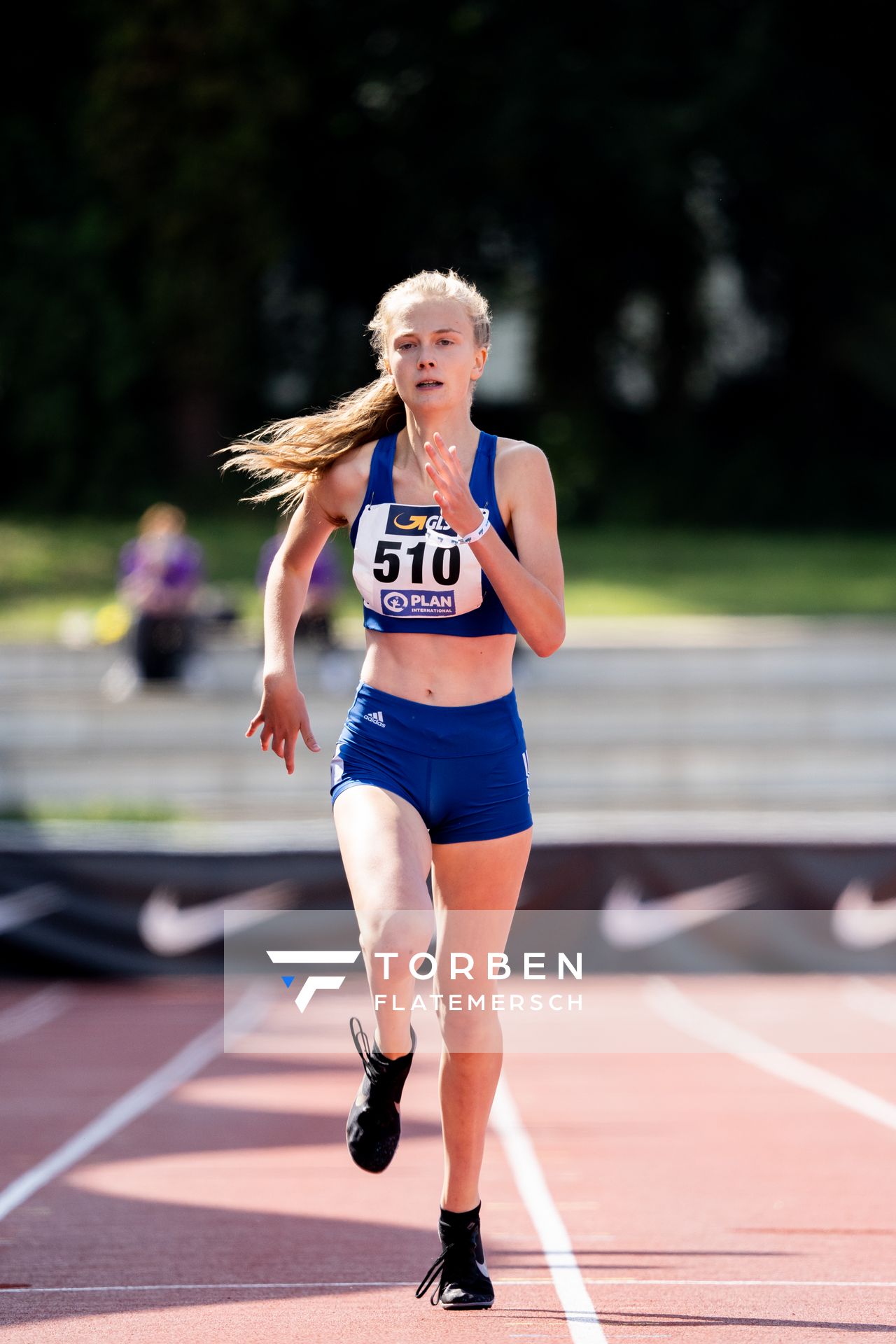 Laura Mahncke (TSV Germania Helmstedt) am 30.07.2021 waehrend den deutschen Leichtathletik-Jugendmeisterschaften 2021 in Rostock