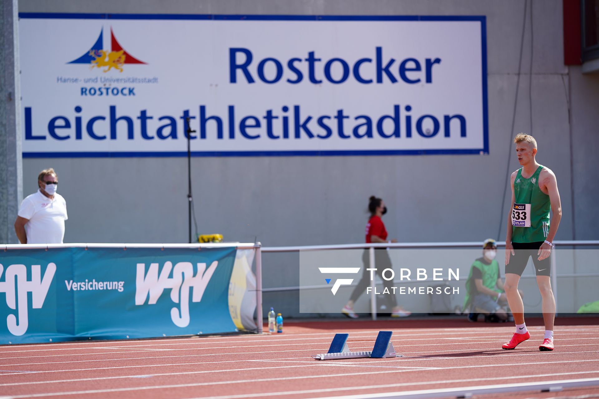 Louis Quarata (VfL Wolfsburg) am 30.07.2021 waehrend den deutschen Leichtathletik-Jugendmeisterschaften 2021 in Rostock