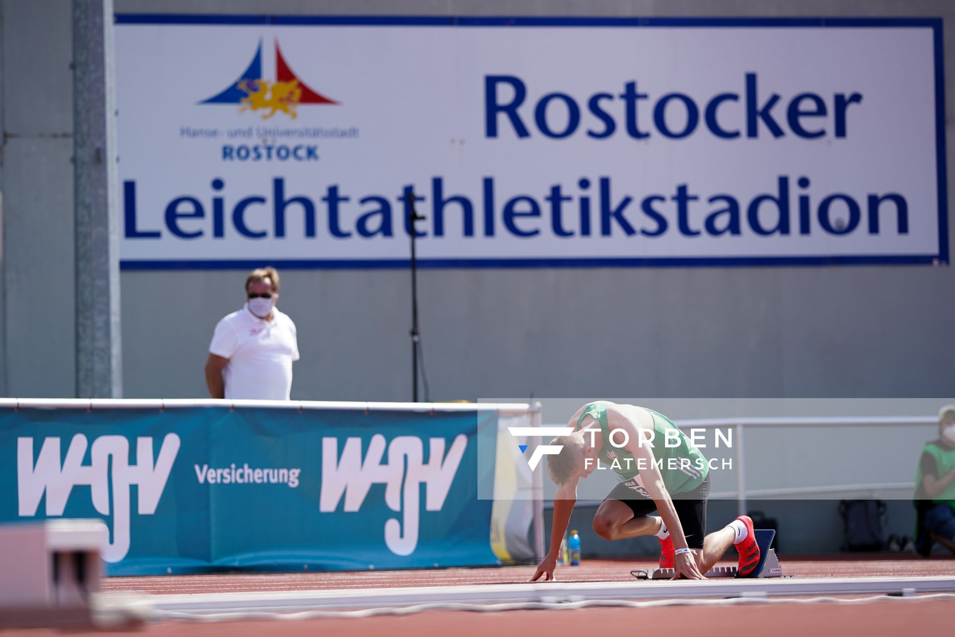 Louis Quarata (VfL Wolfsburg) am 30.07.2021 waehrend den deutschen Leichtathletik-Jugendmeisterschaften 2021 in Rostock