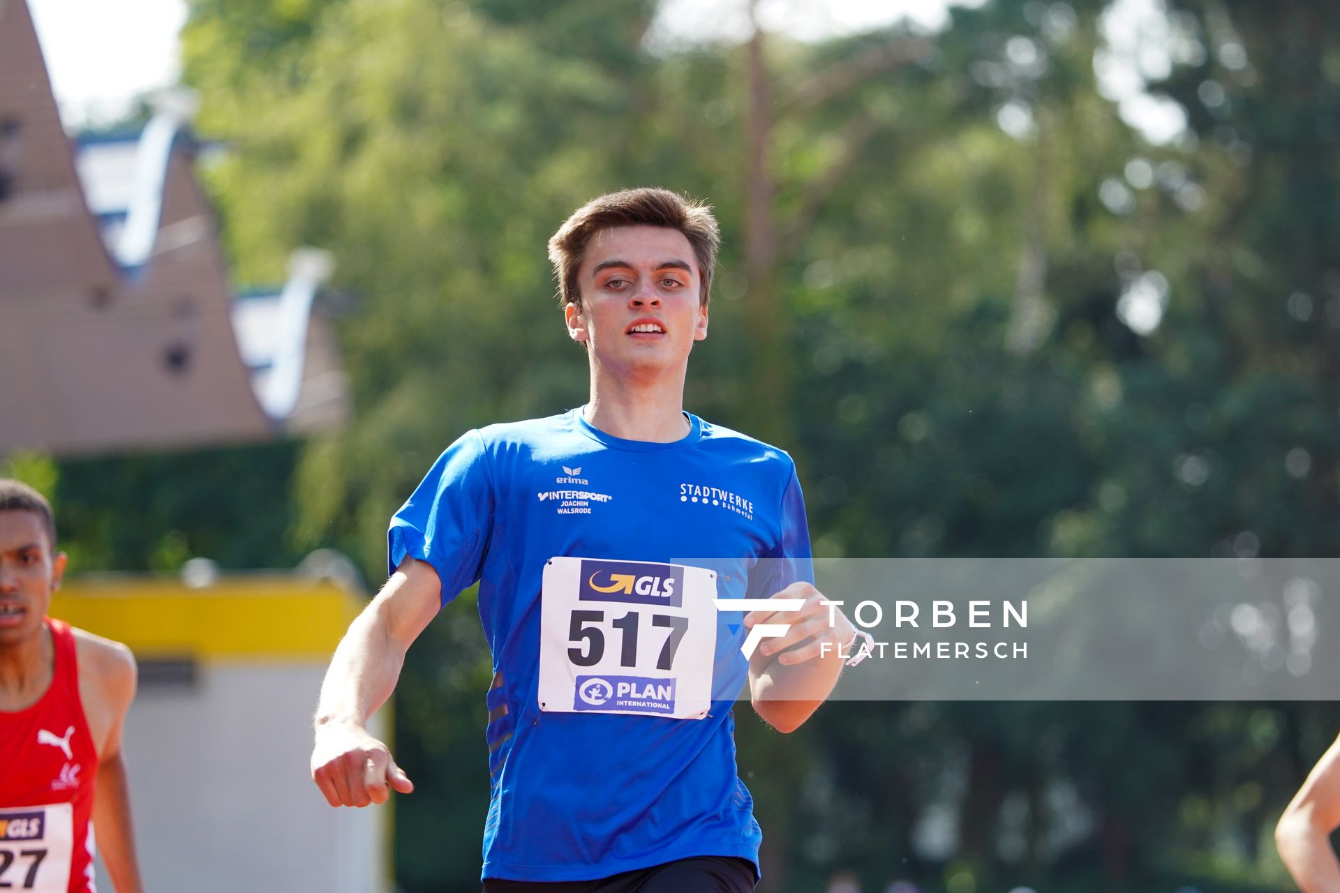 Laurenz Badenhop (TV Jahn Walsrode) im 400m Vorlauf am 30.07.2021 waehrend den deutschen Leichtathletik-Jugendmeisterschaften 2021 in Rostock