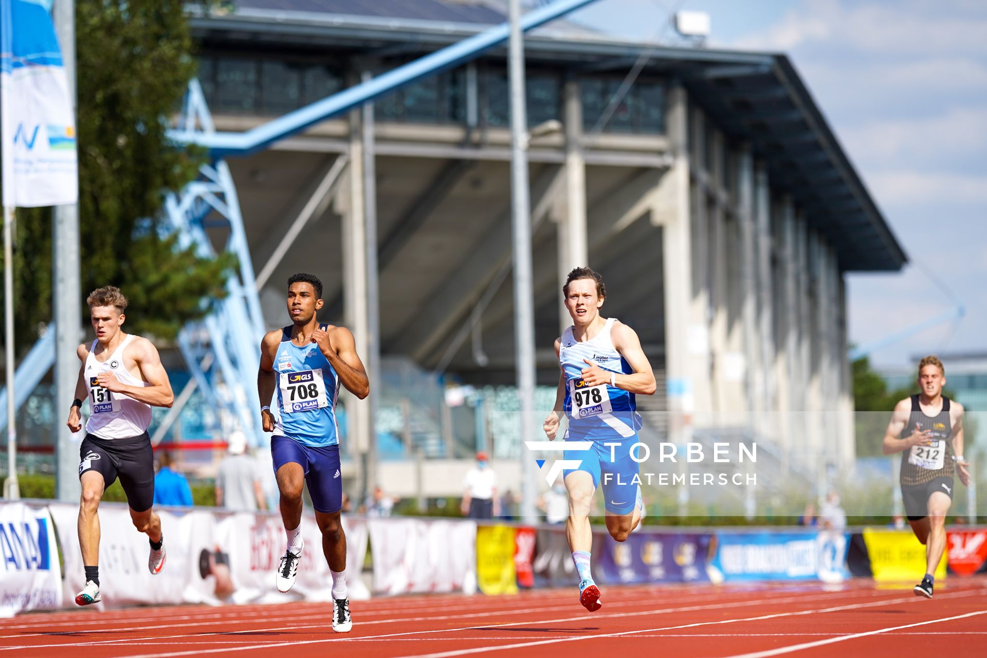 Samuel Werner (LG Nagoldtal) im 400m Vorlauf am 30.07.2021 waehrend den deutschen Leichtathletik-Jugendmeisterschaften 2021 in Rostock