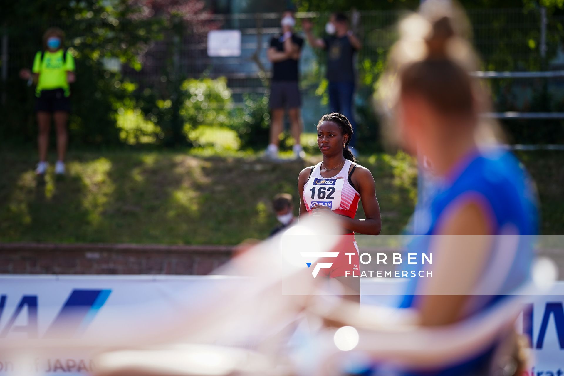 Blessing Enatoh (TSV Spandau 1860) im Hochsprung am 30.07.2021 waehrend den deutschen Leichtathletik-Jugendmeisterschaften 2021 in Rostock