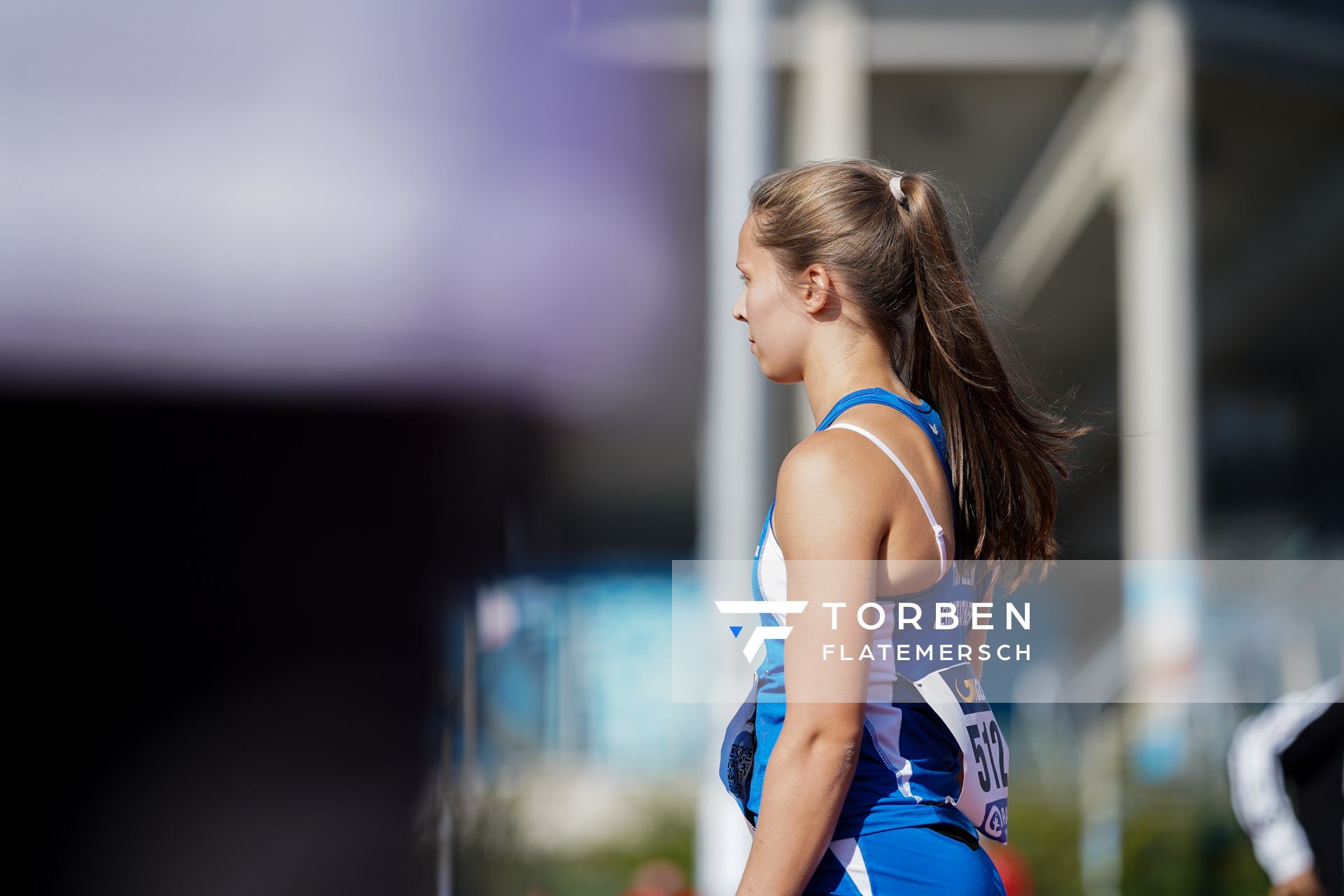 Annegret Jensen (TSV Lelm) beim Hammerwurf am 30.07.2021 waehrend den deutschen Leichtathletik-Jugendmeisterschaften 2021 in Rostock