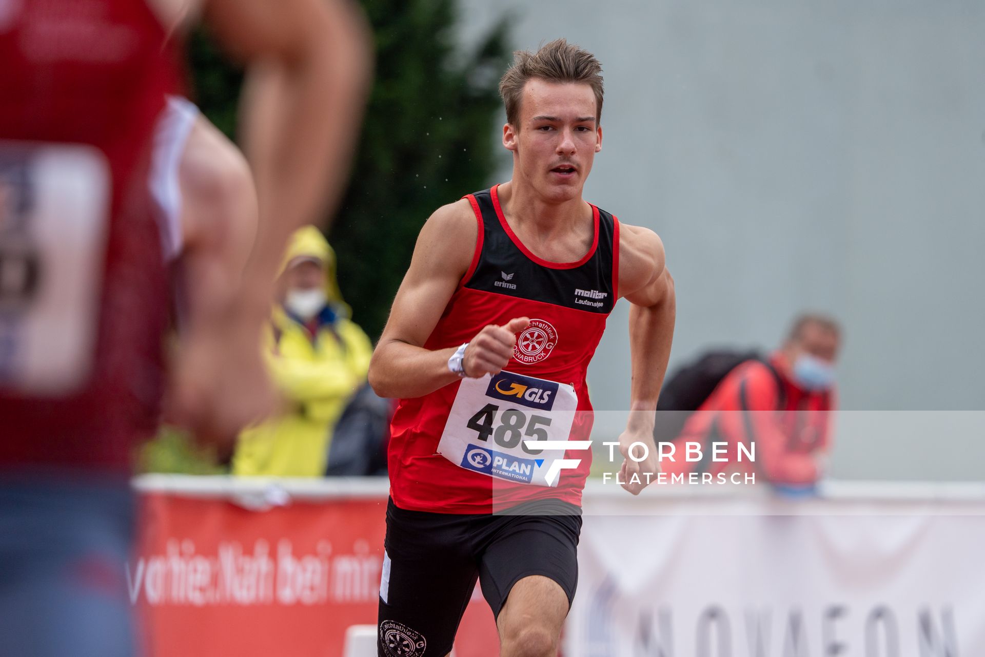 Florian Kroll (LG Osnabrueck) holt Bronze im 400m Finale am 31.07.2021 waehrend den deutschen Leichtathletik-Jugendmeisterschaften 2021 in Rostock (Tag 2)