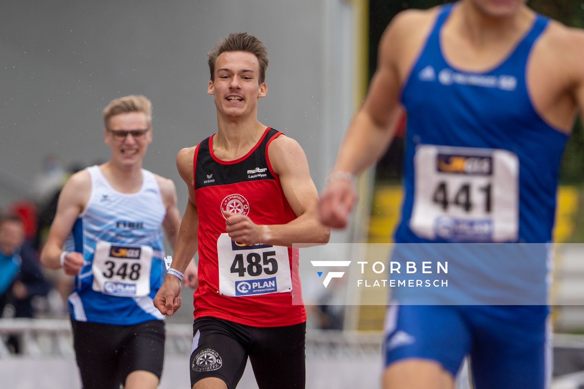 Florian Kroll (LG Osnabrueck) holt Bronze im 400m Finale am 31.07.2021 waehrend den deutschen Leichtathletik-Jugendmeisterschaften 2021 in Rostock (Tag 2)