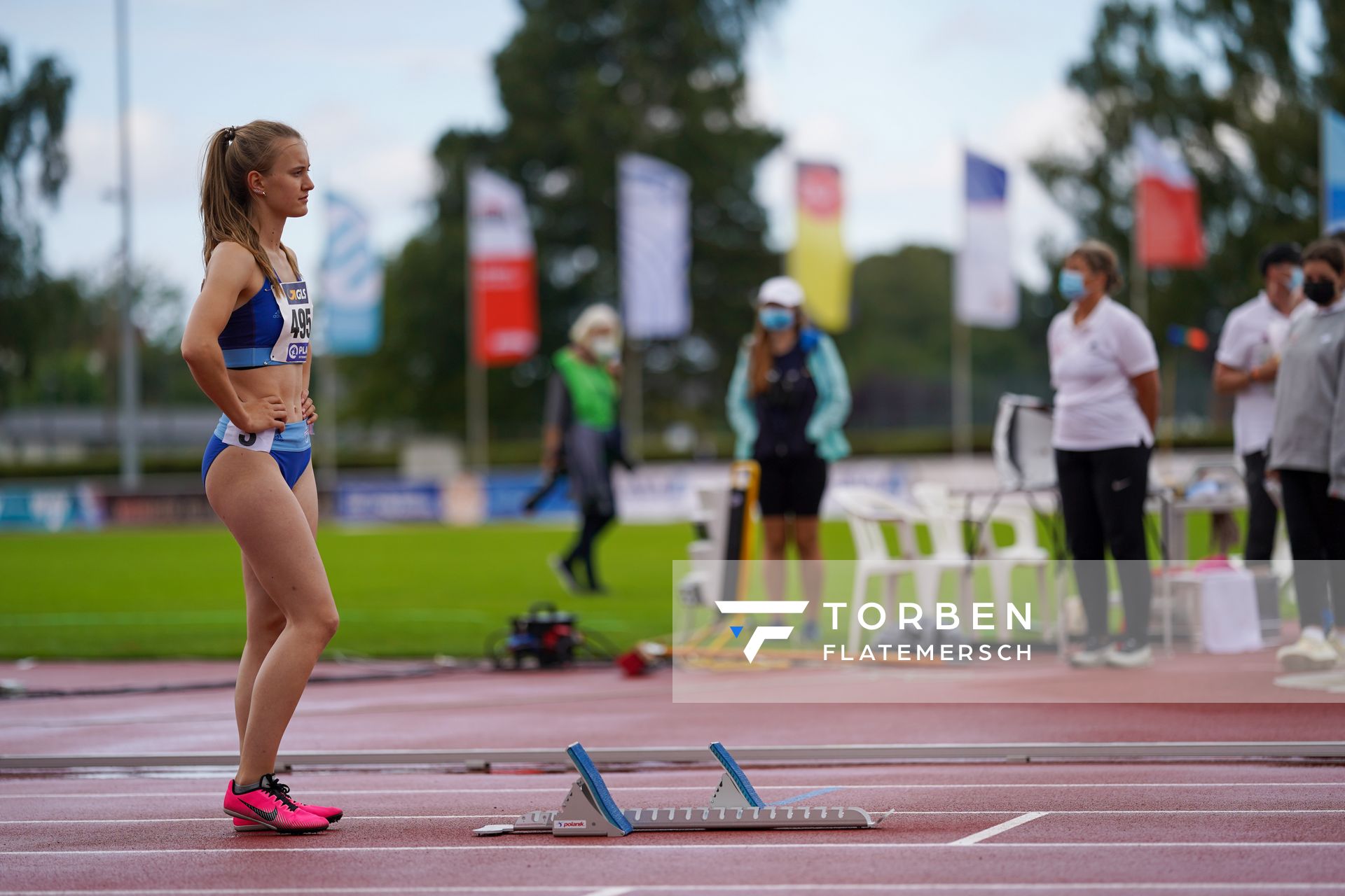 Sarina Barth (Rukeli Trollmann e. V.) am 31.07.2021 waehrend den deutschen Leichtathletik-Jugendmeisterschaften 2021 in Rostock (Tag 2)
