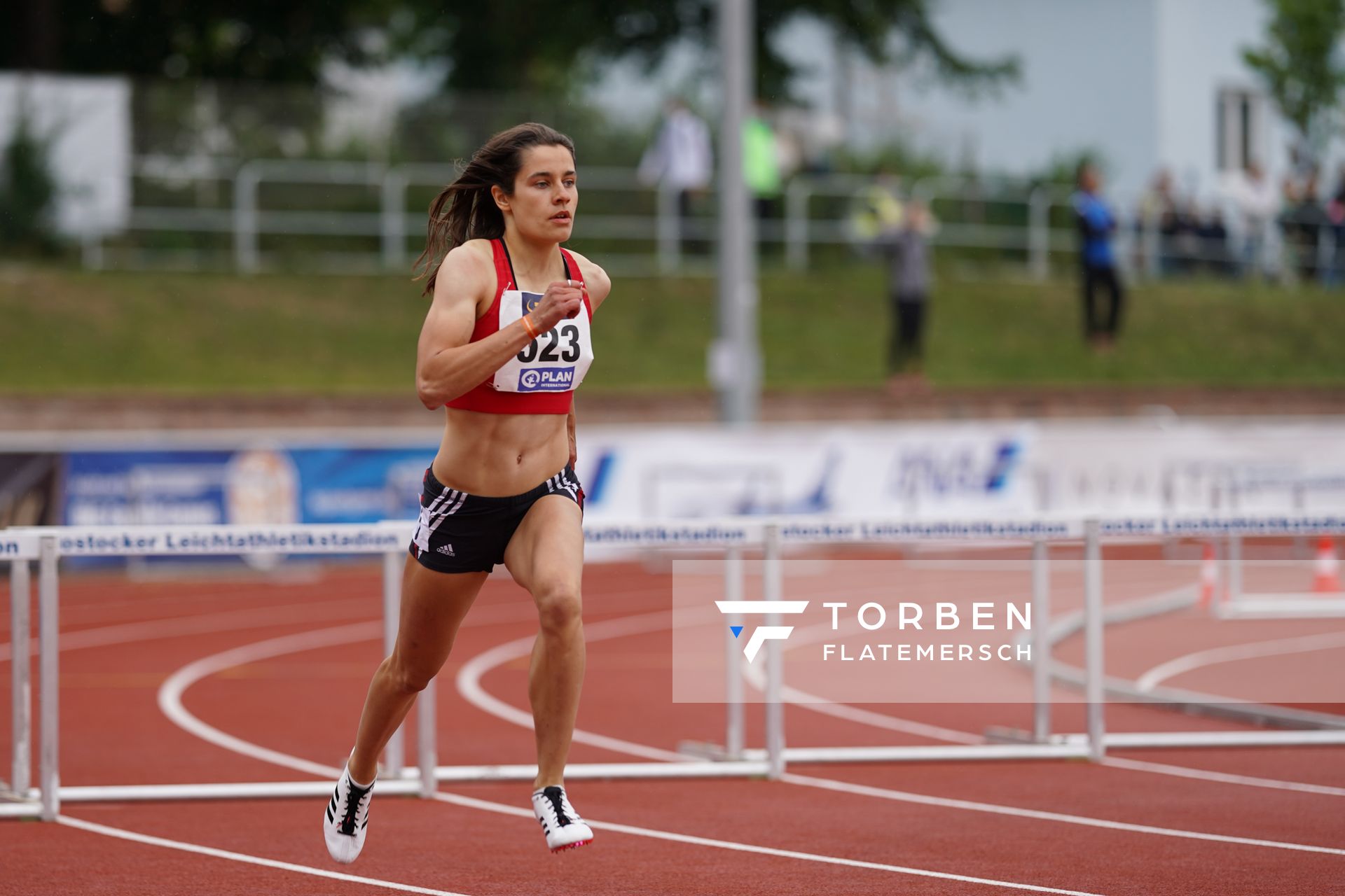 Anne Gebauer (VfL Eintracht Hannover) am 31.07.2021 waehrend den deutschen Leichtathletik-Jugendmeisterschaften 2021 in Rostock (Tag 2)