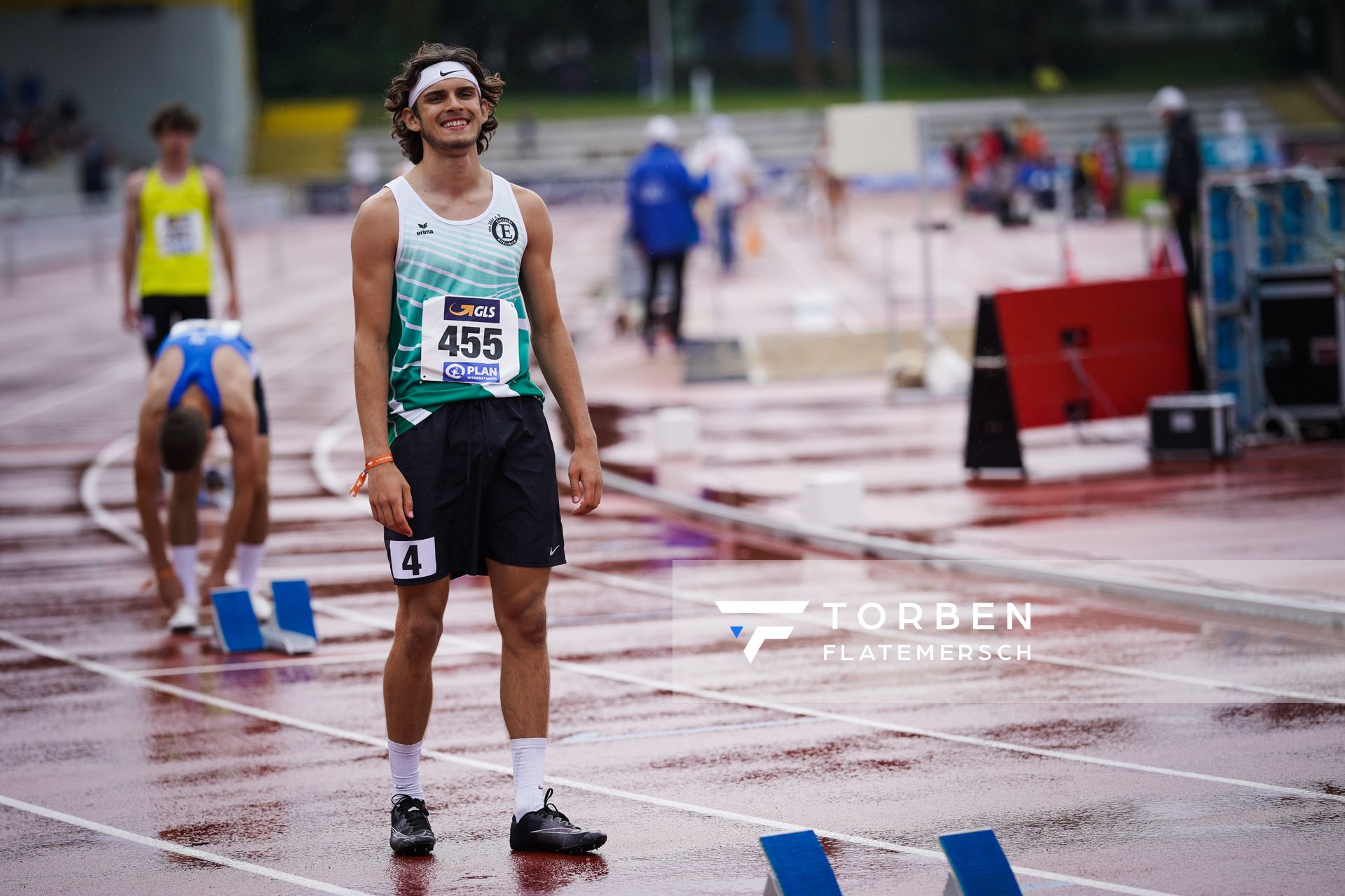 Niclas Jan Kaluza (Eintracht Hildesheim) ueber 400m Huerden am 31.07.2021 waehrend den deutschen Leichtathletik-Jugendmeisterschaften 2021 in Rostock (Tag 2)