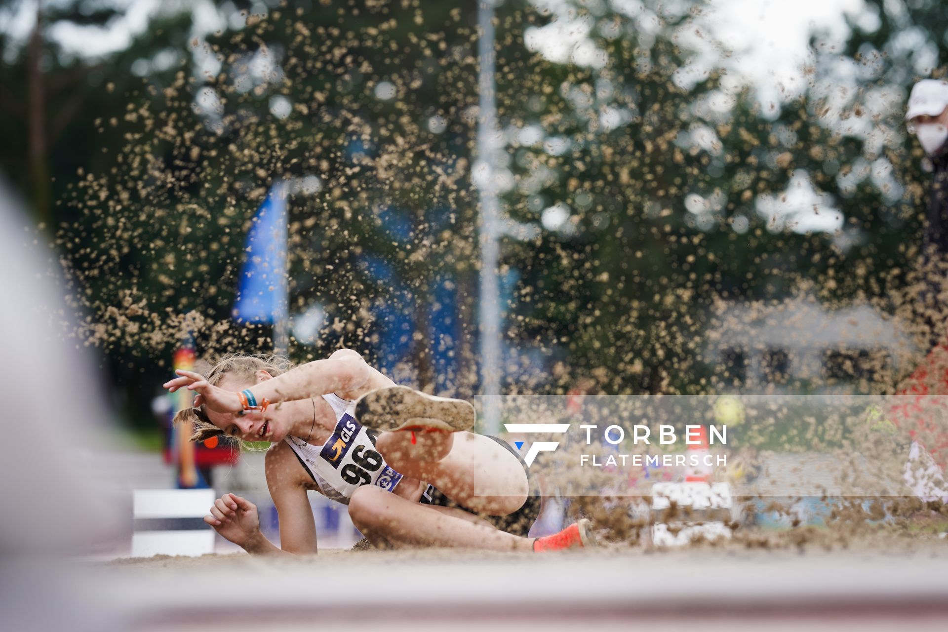 Tabea Eitel (LG Filder) im Weitsprung am 31.07.2021 waehrend den deutschen Leichtathletik-Jugendmeisterschaften 2021 in Rostock (Tag 2)