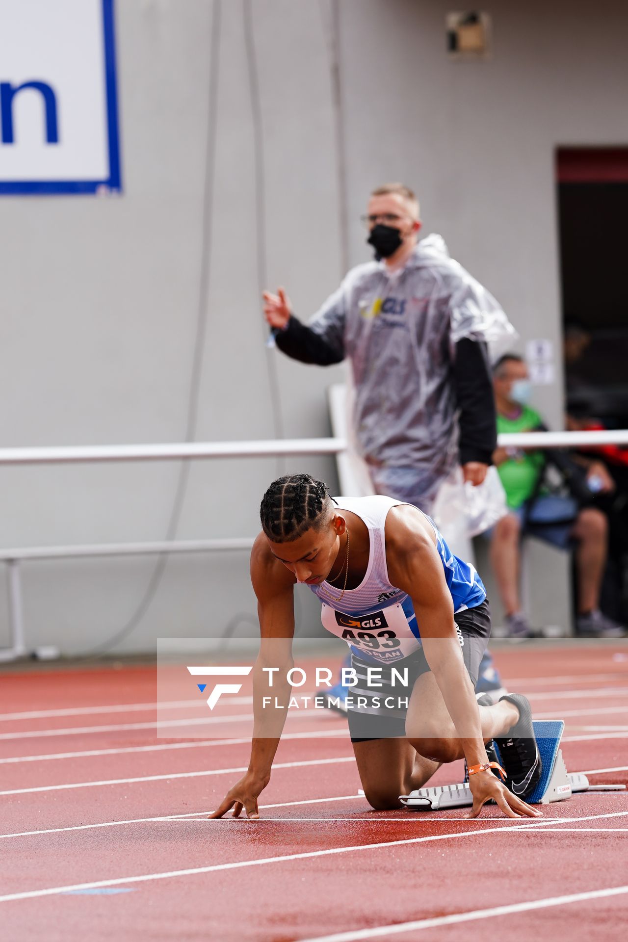 Jordan Gordon (OTB Osnabrueck) am 31.07.2021 waehrend den deutschen Leichtathletik-Jugendmeisterschaften 2021 in Rostock (Tag 2)