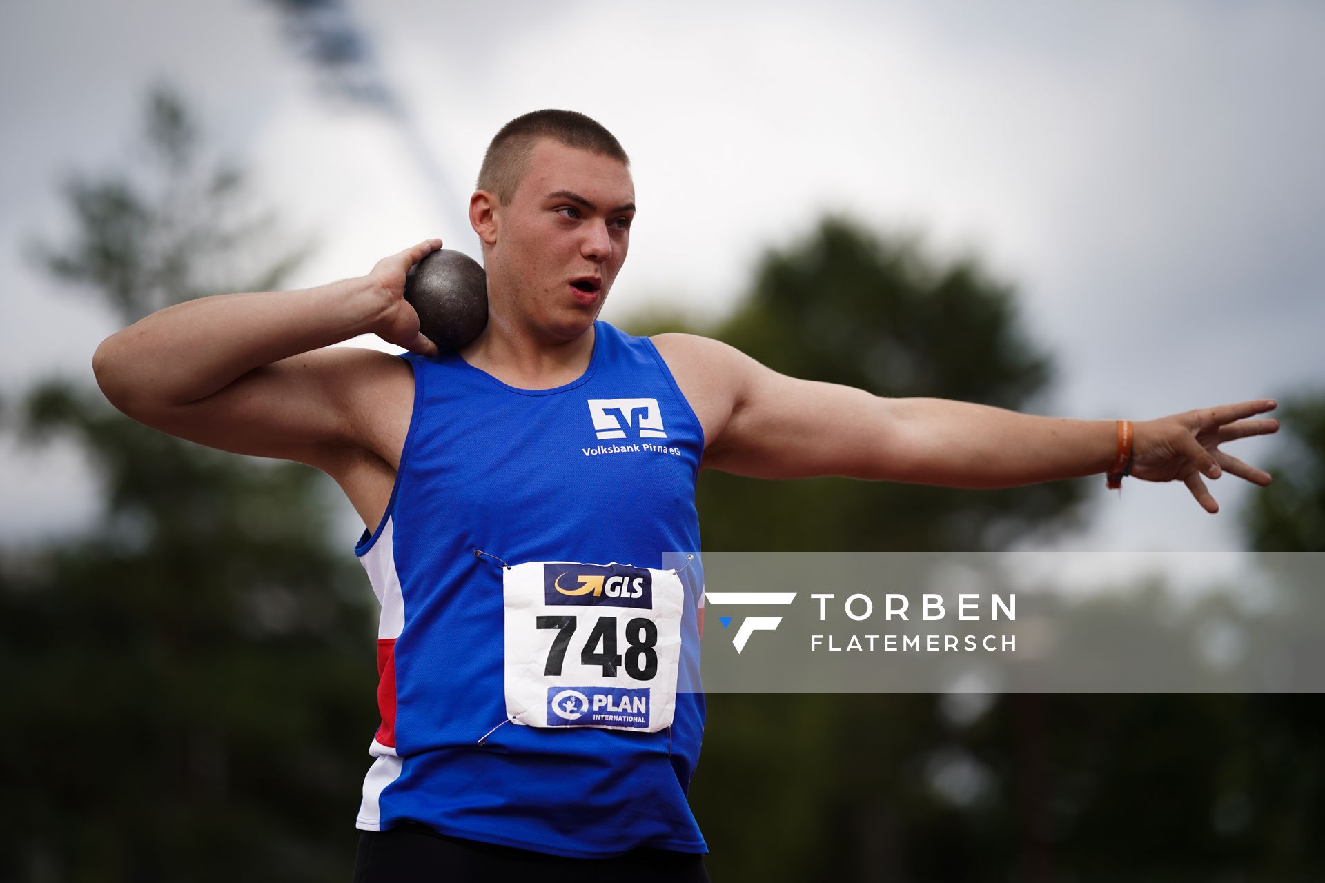 Lukas Schober (SG Weissig 1861) am 31.07.2021 waehrend den deutschen Leichtathletik-Jugendmeisterschaften 2021 in Rostock (Tag 2)