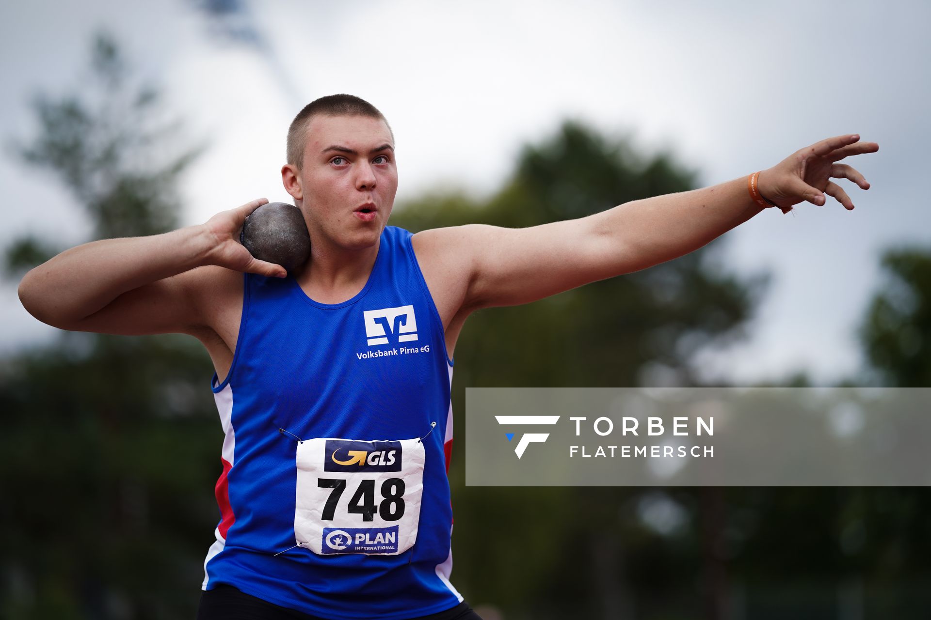 Lukas Schober (SG Weissig 1861) am 31.07.2021 waehrend den deutschen Leichtathletik-Jugendmeisterschaften 2021 in Rostock (Tag 2)