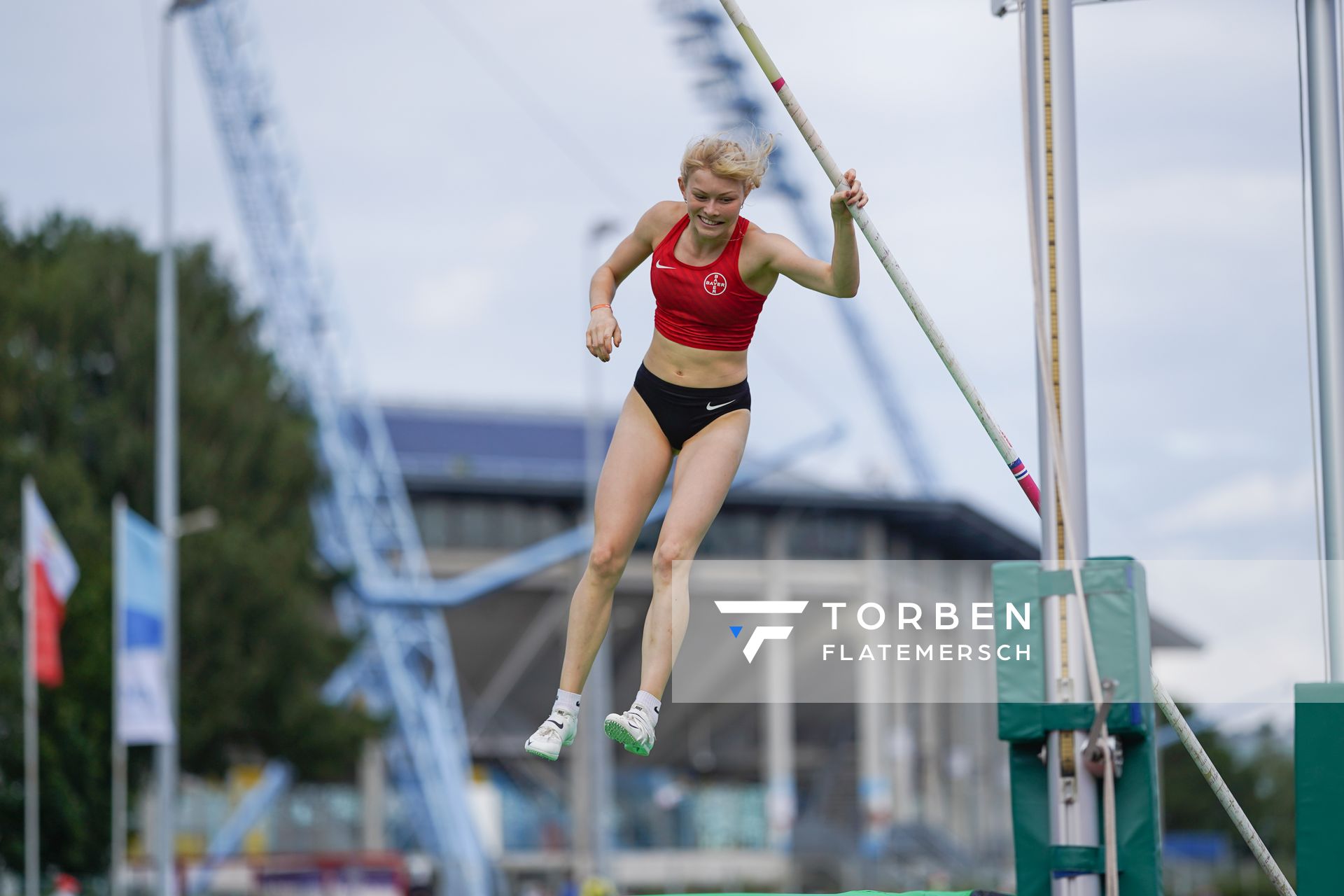 Laura Giese (TSV Bayer 04 Leverkusen) am 31.07.2021 waehrend den deutschen Leichtathletik-Jugendmeisterschaften 2021 in Rostock (Tag 2)
