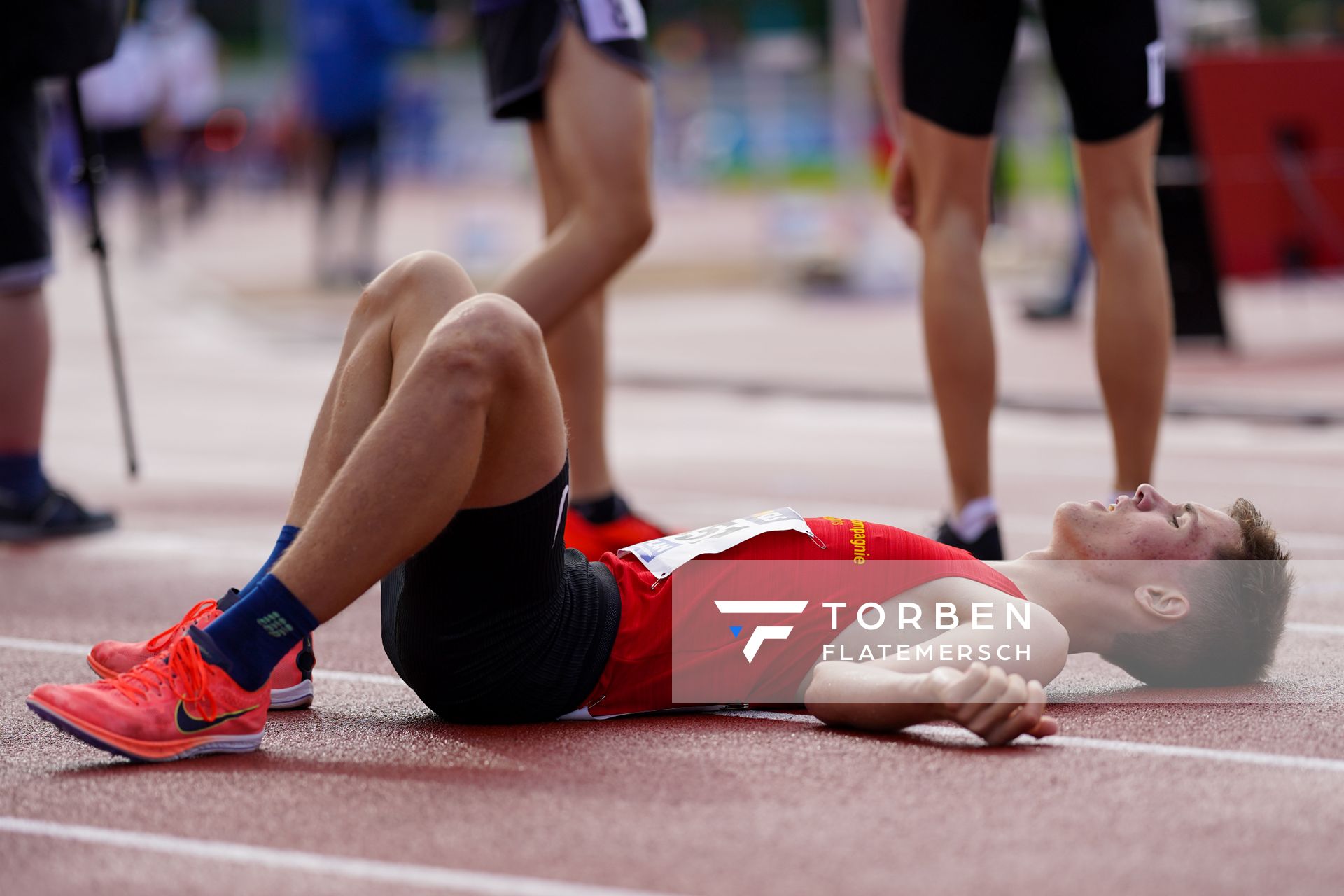 Deutscher Jugendmeister ueber 1500m Tim Kalies (Braunschweiger Laufclub) am 31.07.2021 waehrend den deutschen Leichtathletik-Jugendmeisterschaften 2021 in Rostock (Tag 2)